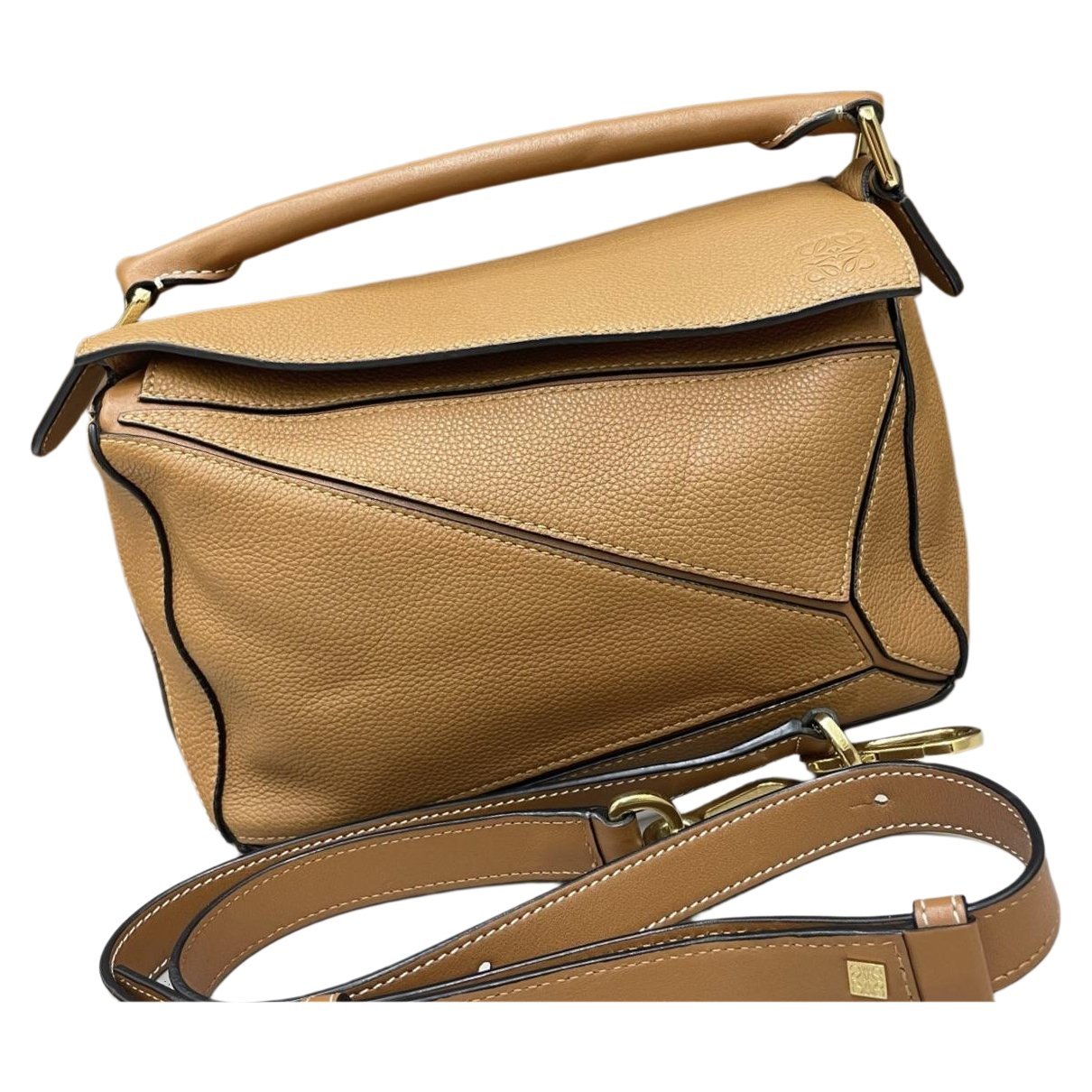 Puzzle leather handbag