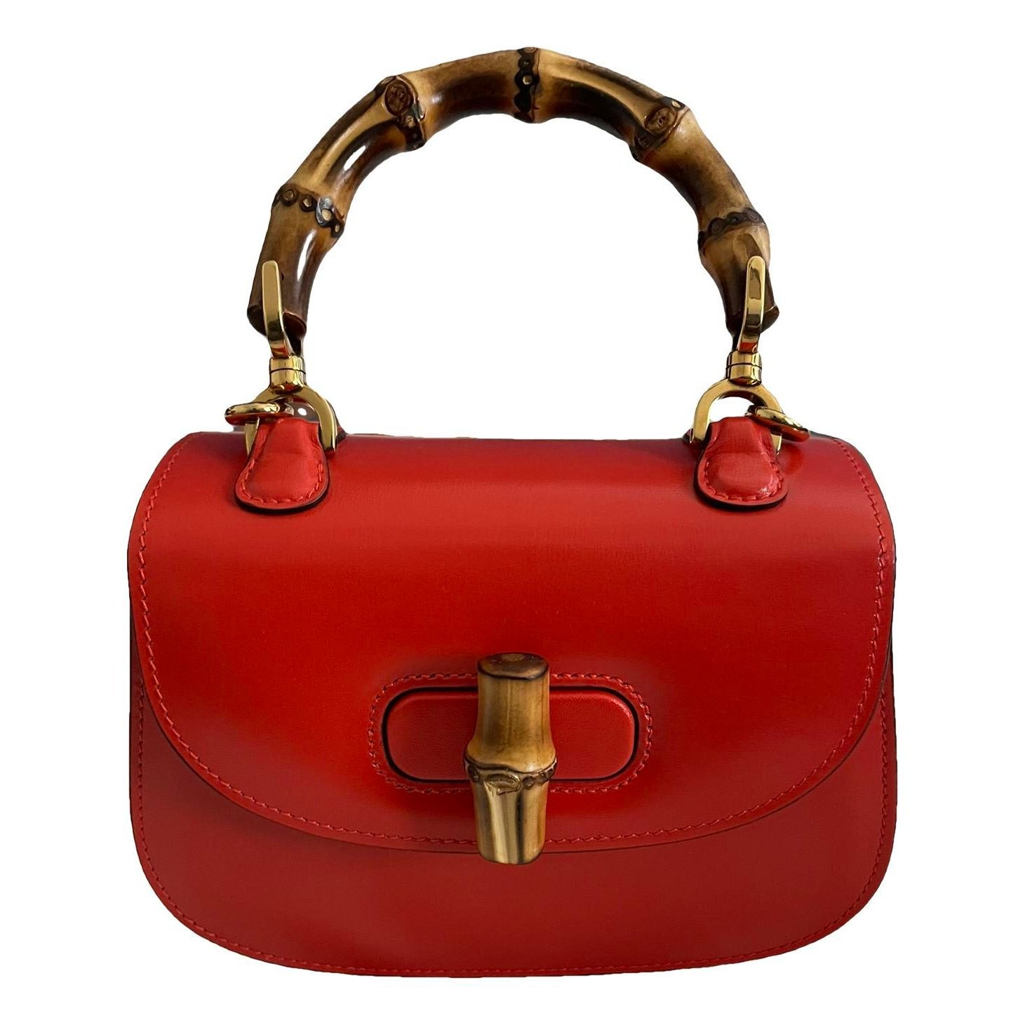 Convertible Bamboo Top Handle leather handbag