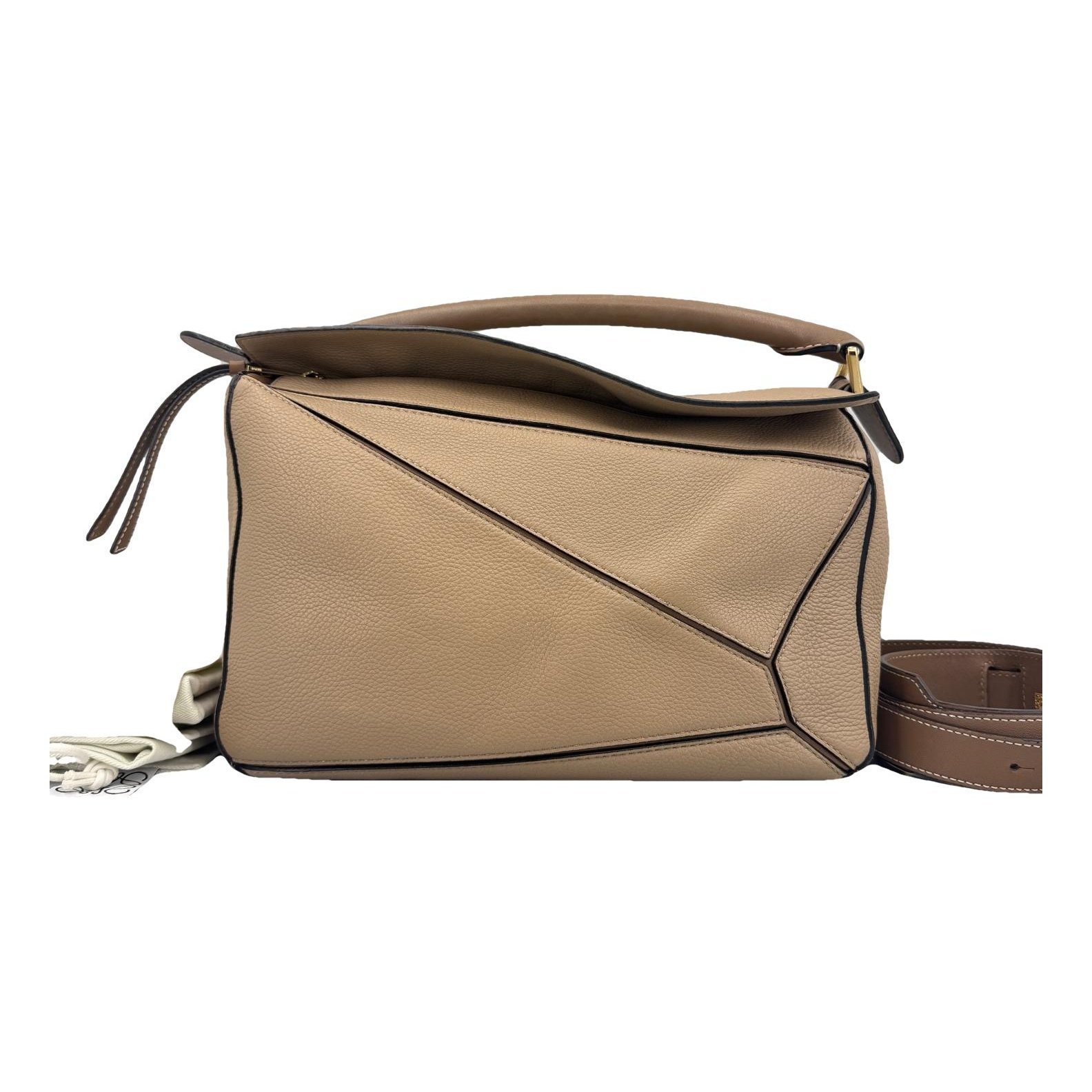 Puzzle leather handbag