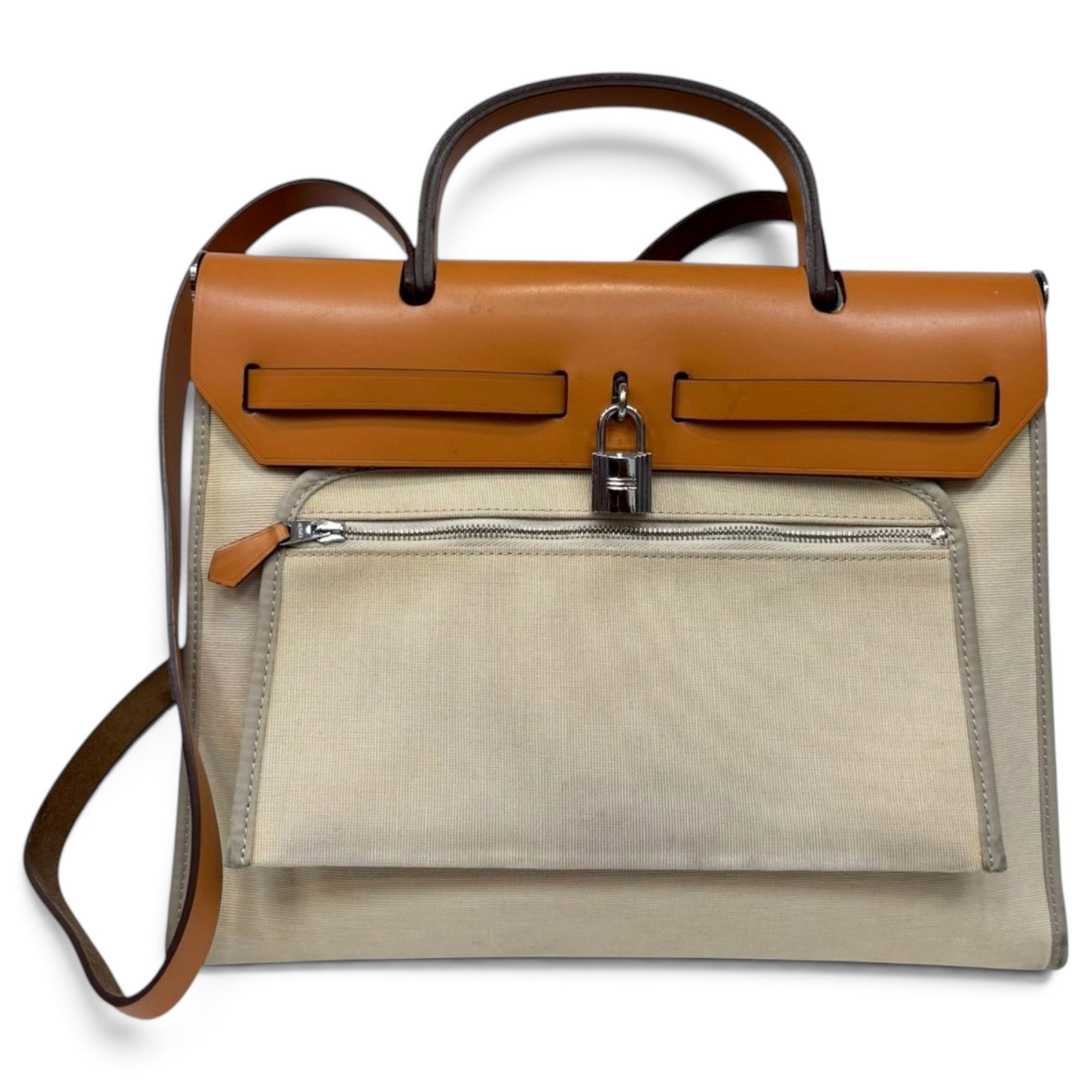 Hermes Herbag Handbag Toile Officier Canvas