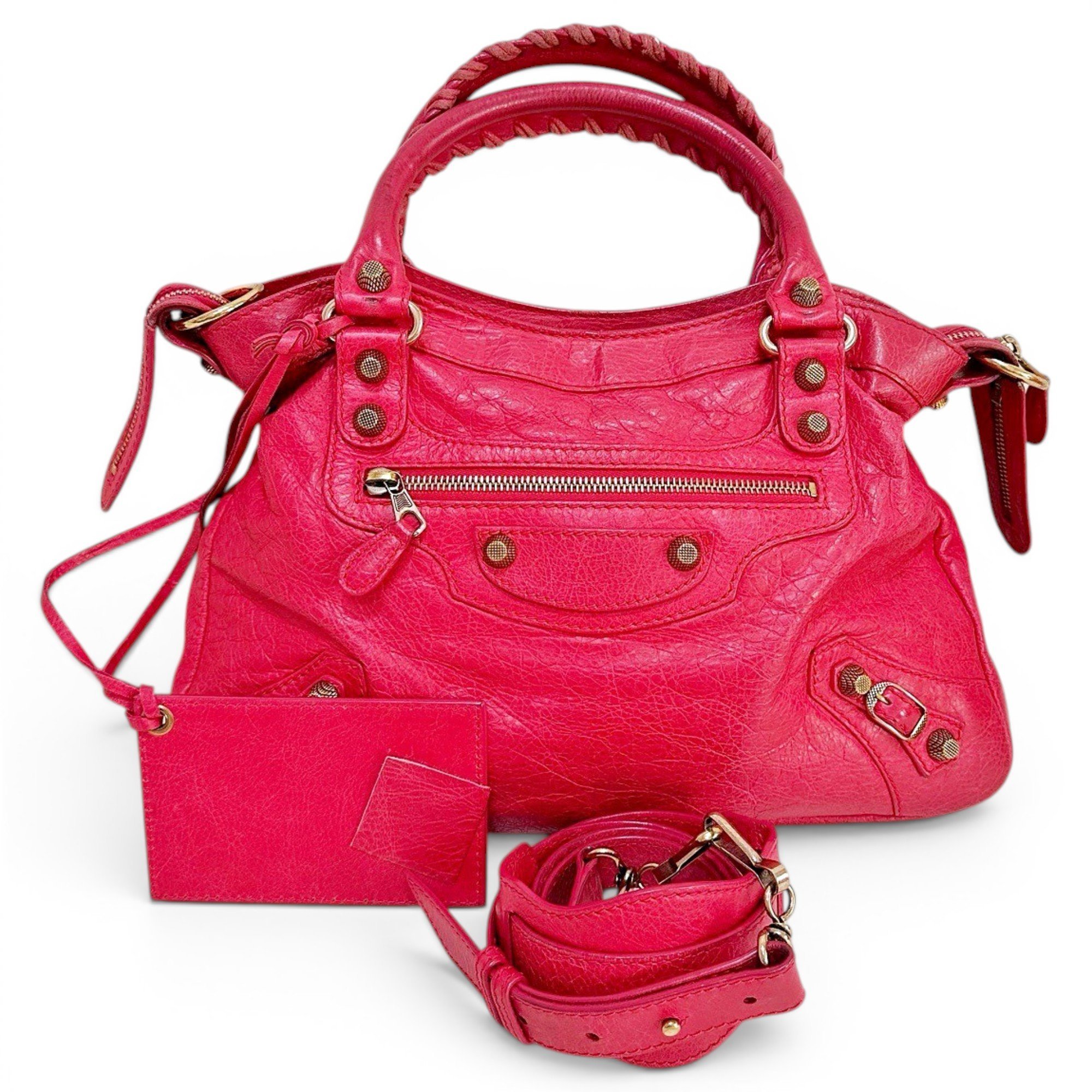 Town leather handbag