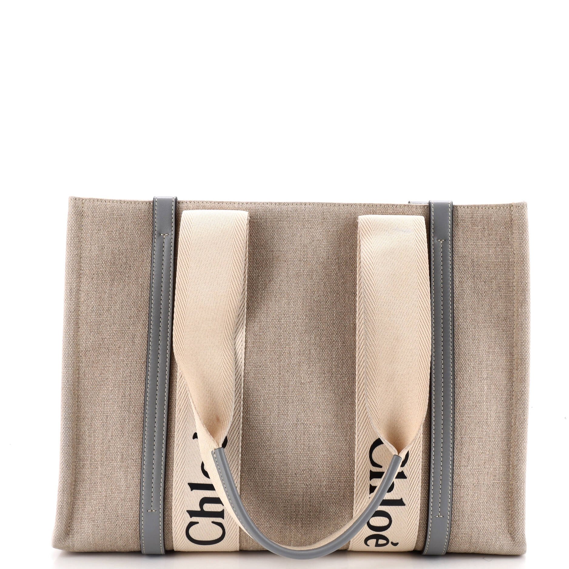 Woody Tote Canvas with Leather Medium