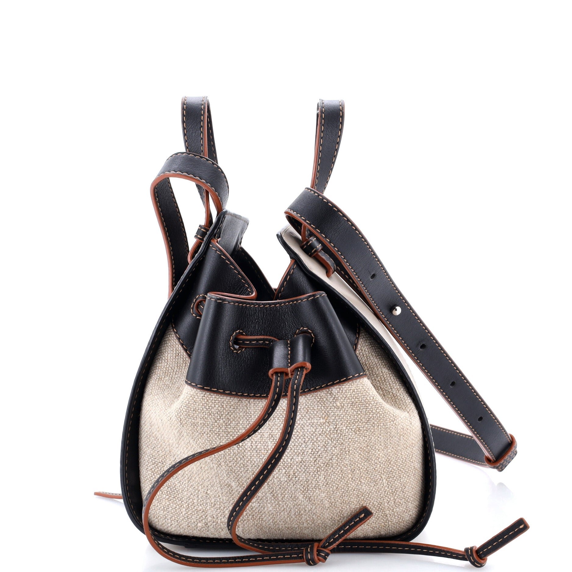 Hammock Bag Leather and Canvas Mini