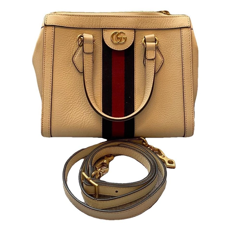 Ophidia Top Handle leather handbag