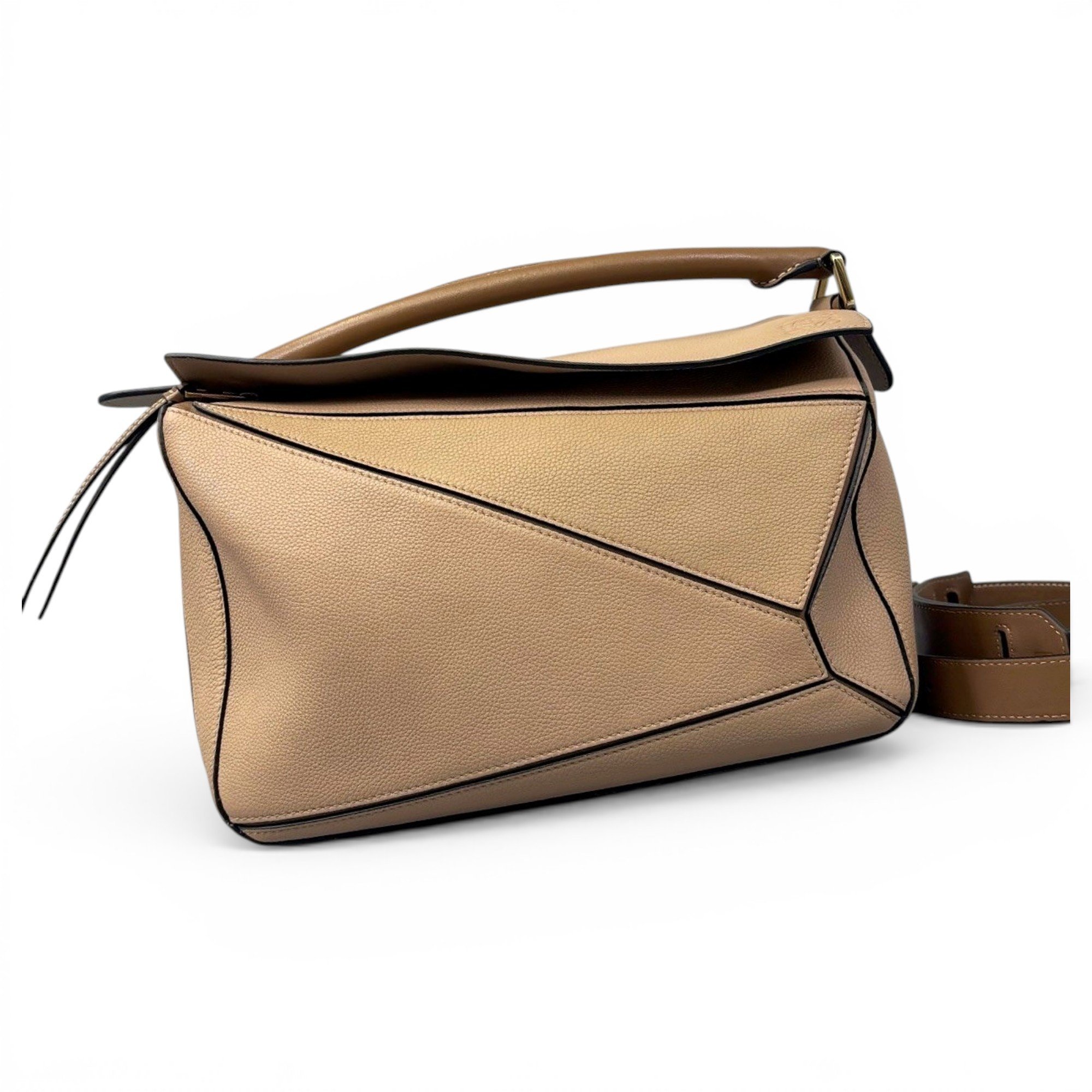 Puzzle leather handbag