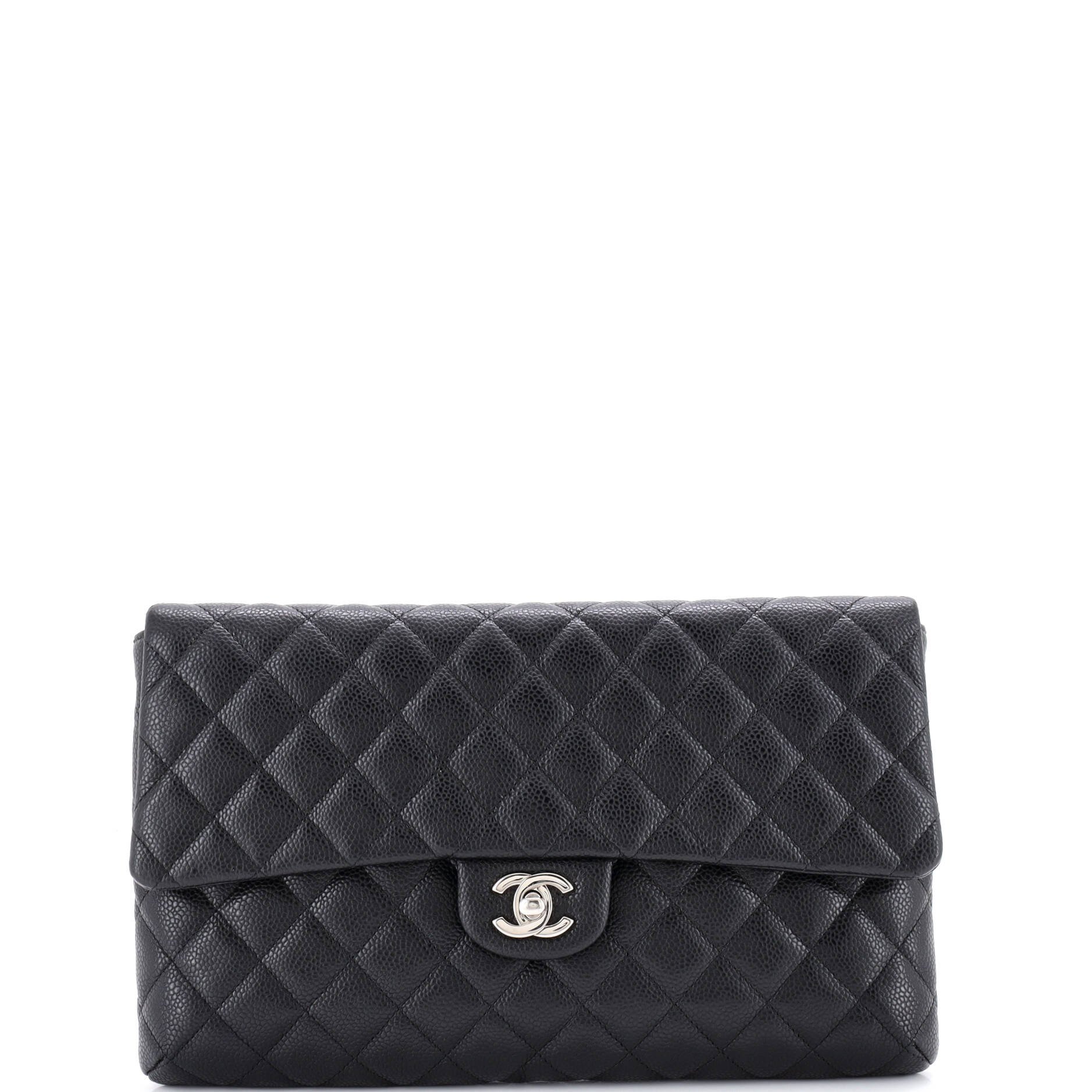 Chanel Classic Flap Clutch Quilted Caviar