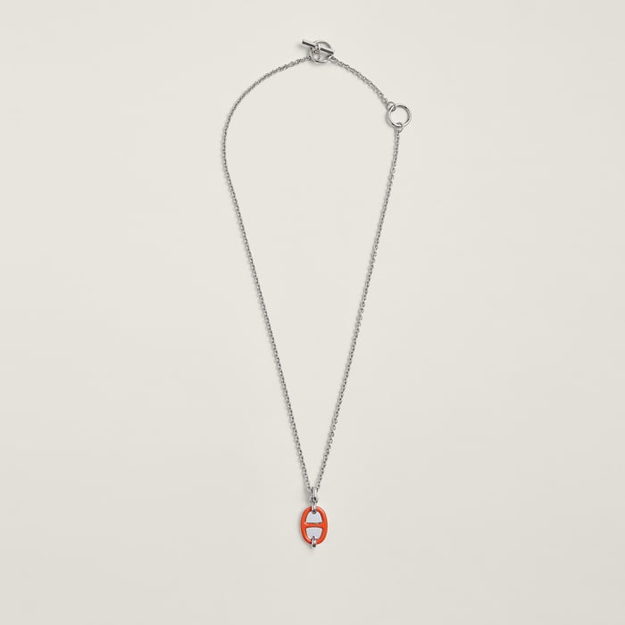 Orange Passion Mini Maillon Pendant, Small Model