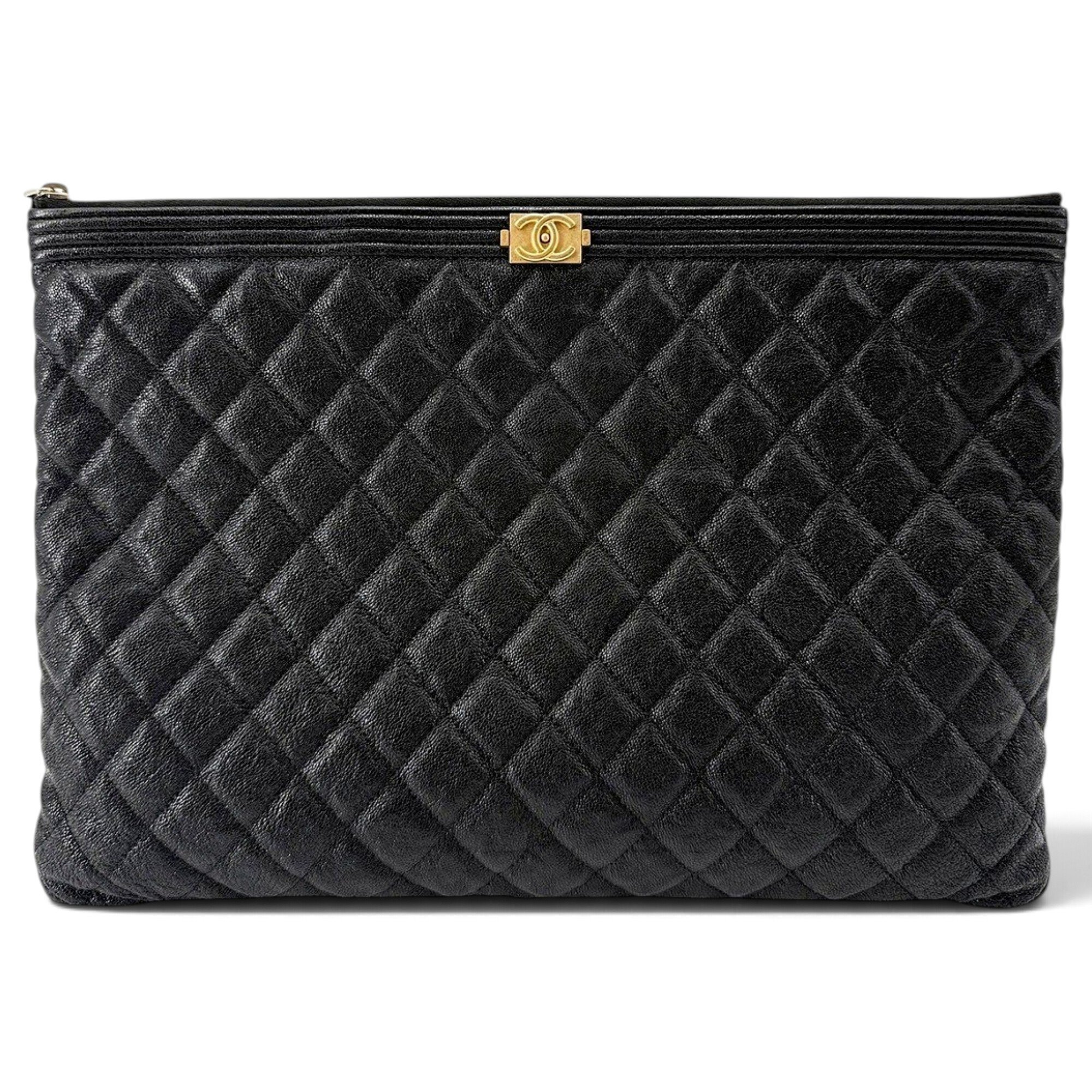 Leather clutch bag