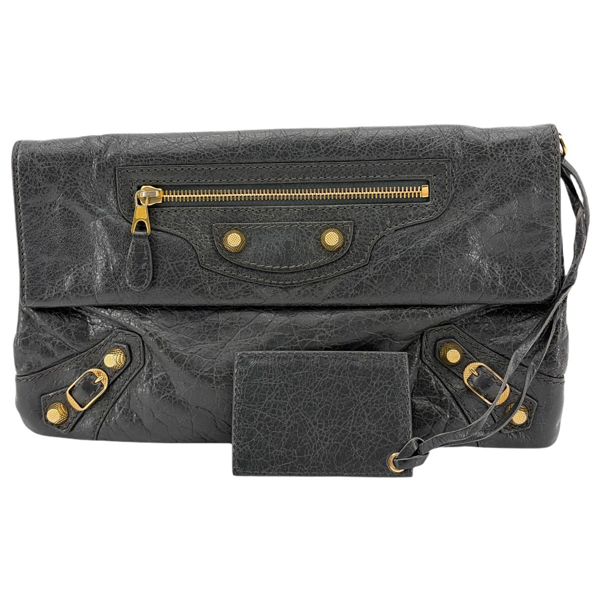 Leather clutch bag