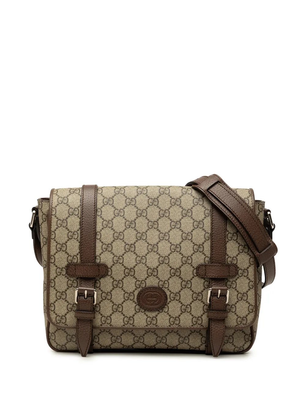 2016-2026 GG Supreme Textured Dollar Calfskin Retro Interlocking G Flap Messenger Bag crossbody bag