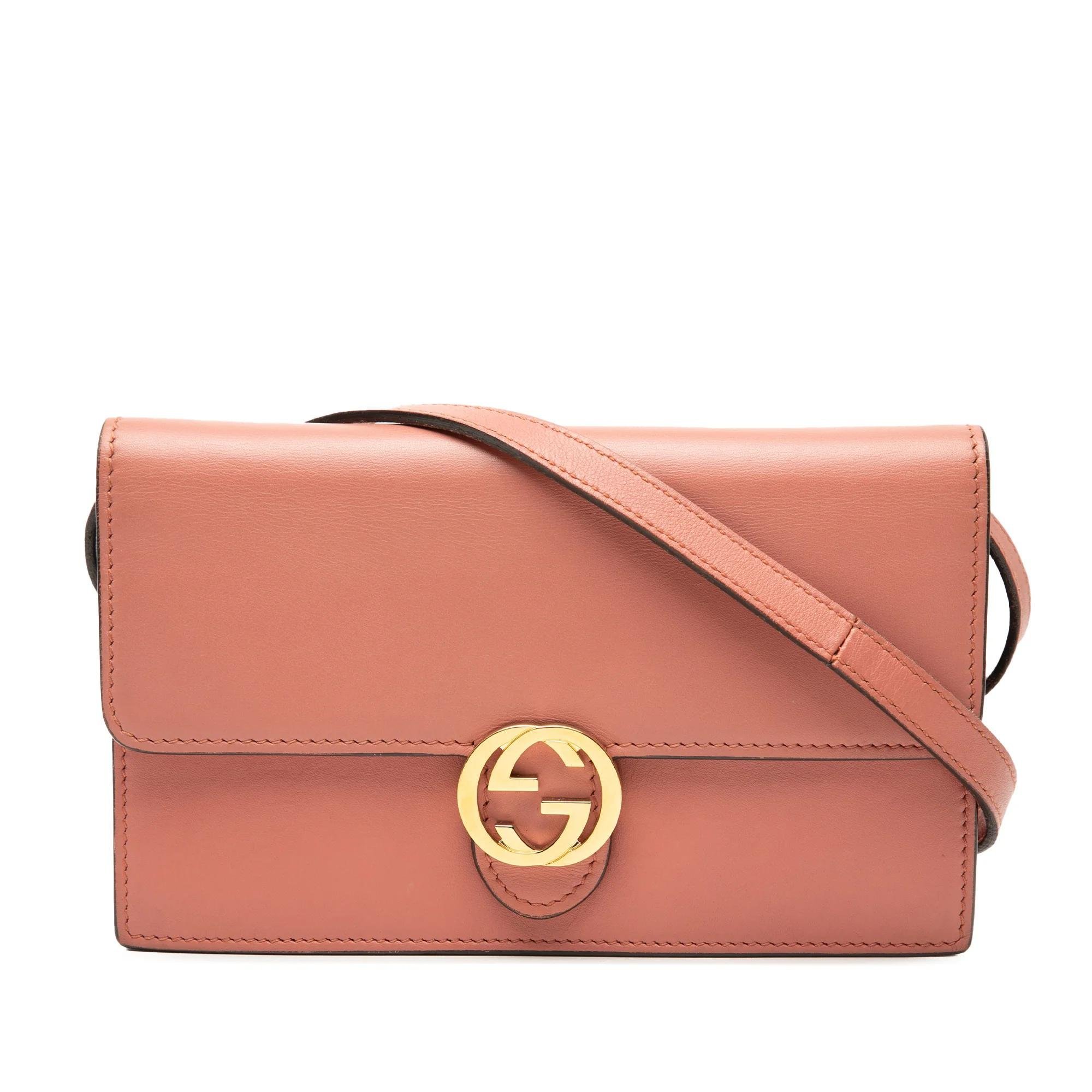 Interlocking leather handbag