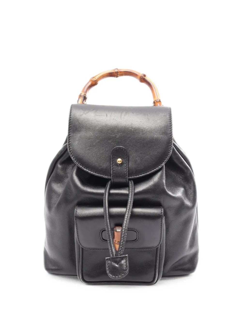 2000s Bamboo leather backpack