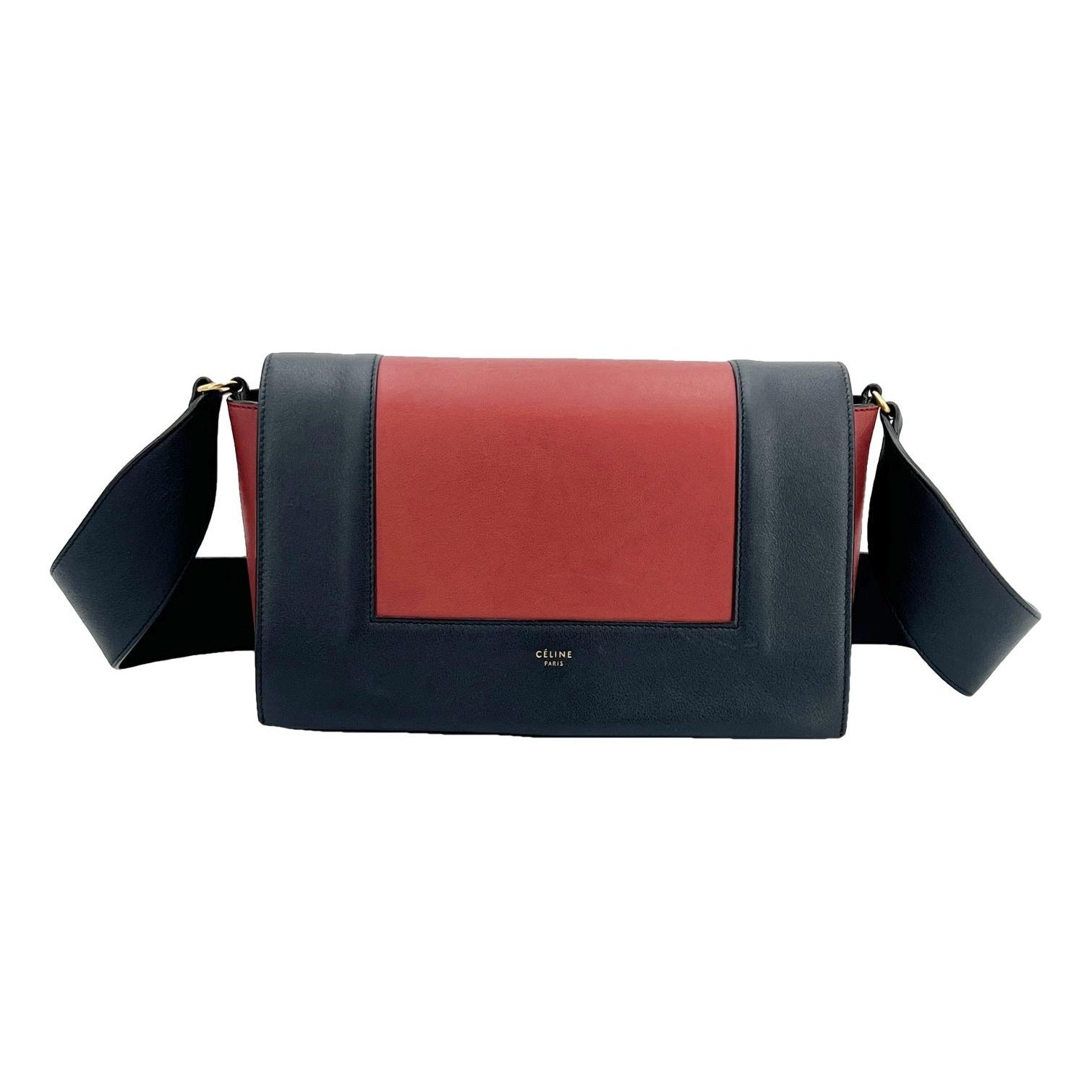 Frame leather handbag