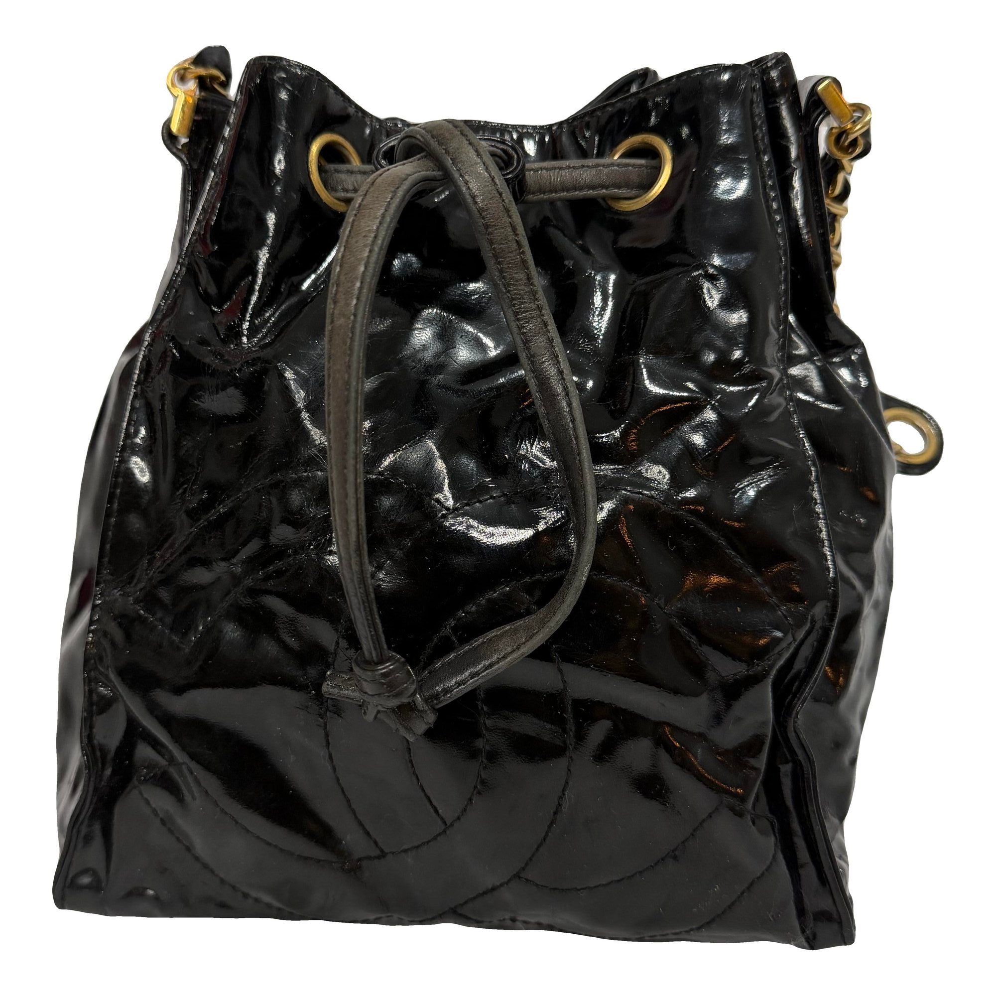 Patent leather handbag