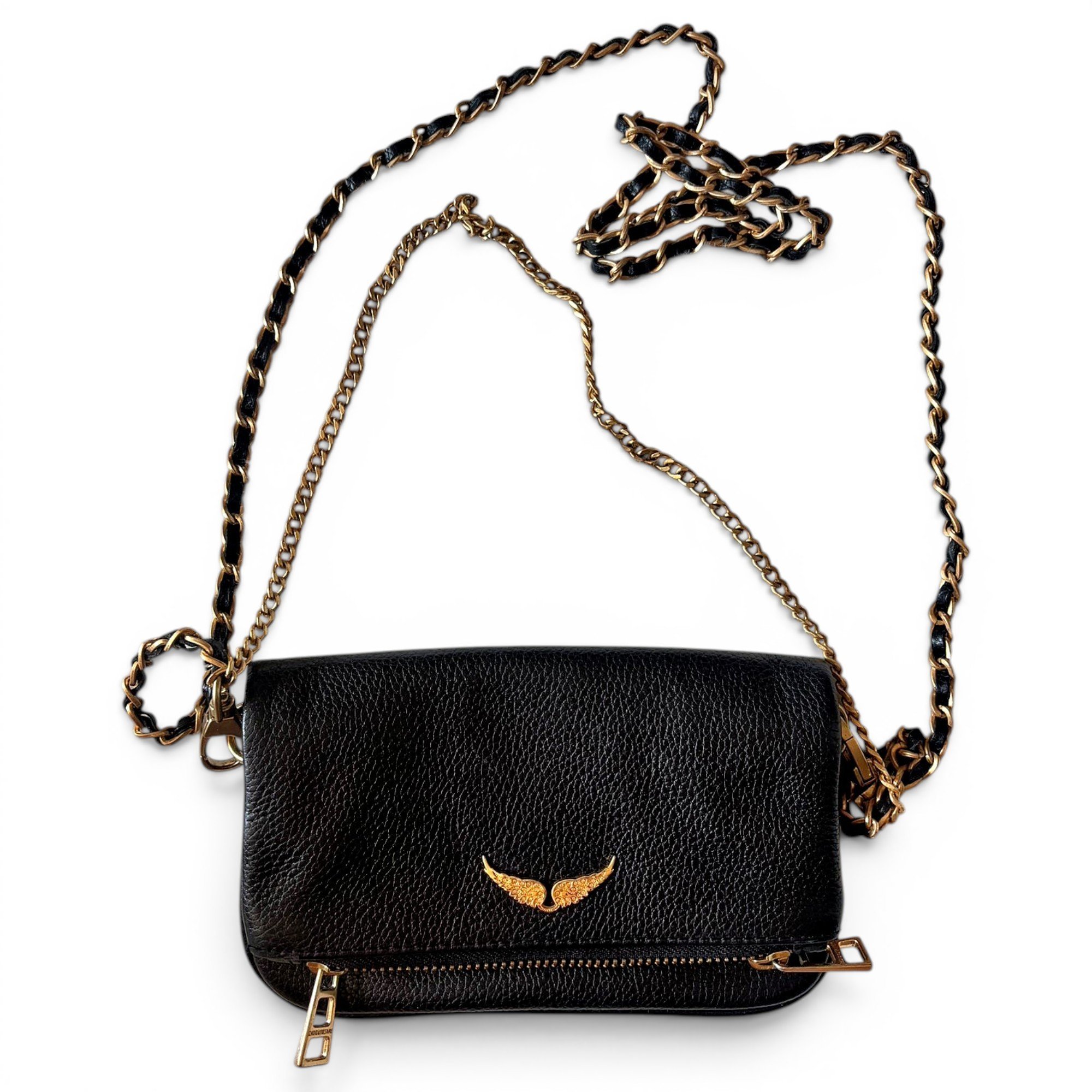 Rock leather clutch bag