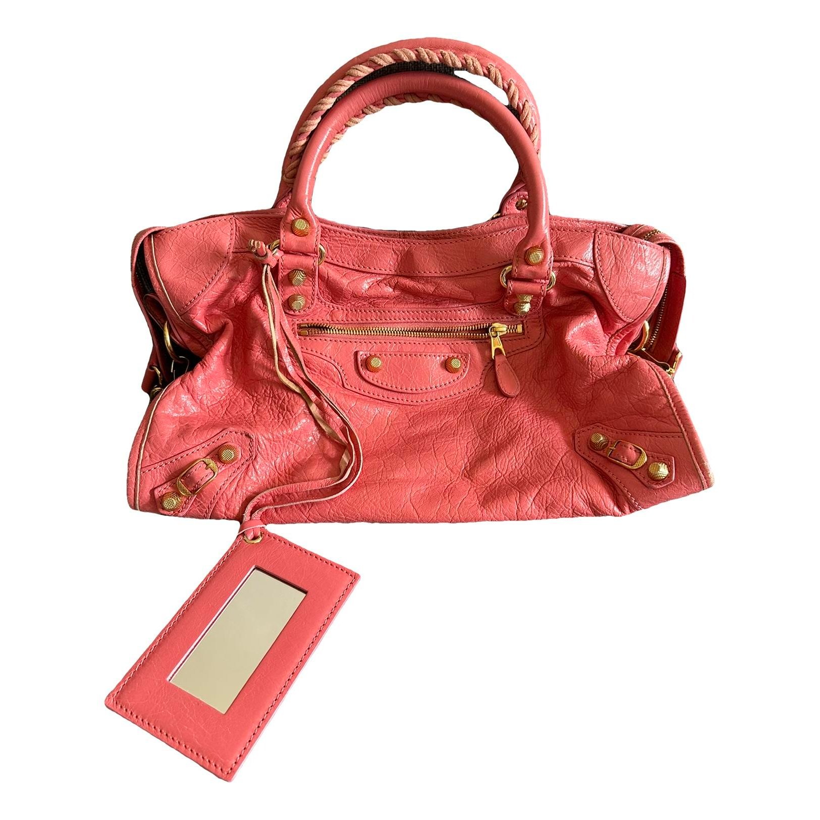 City leather handbag