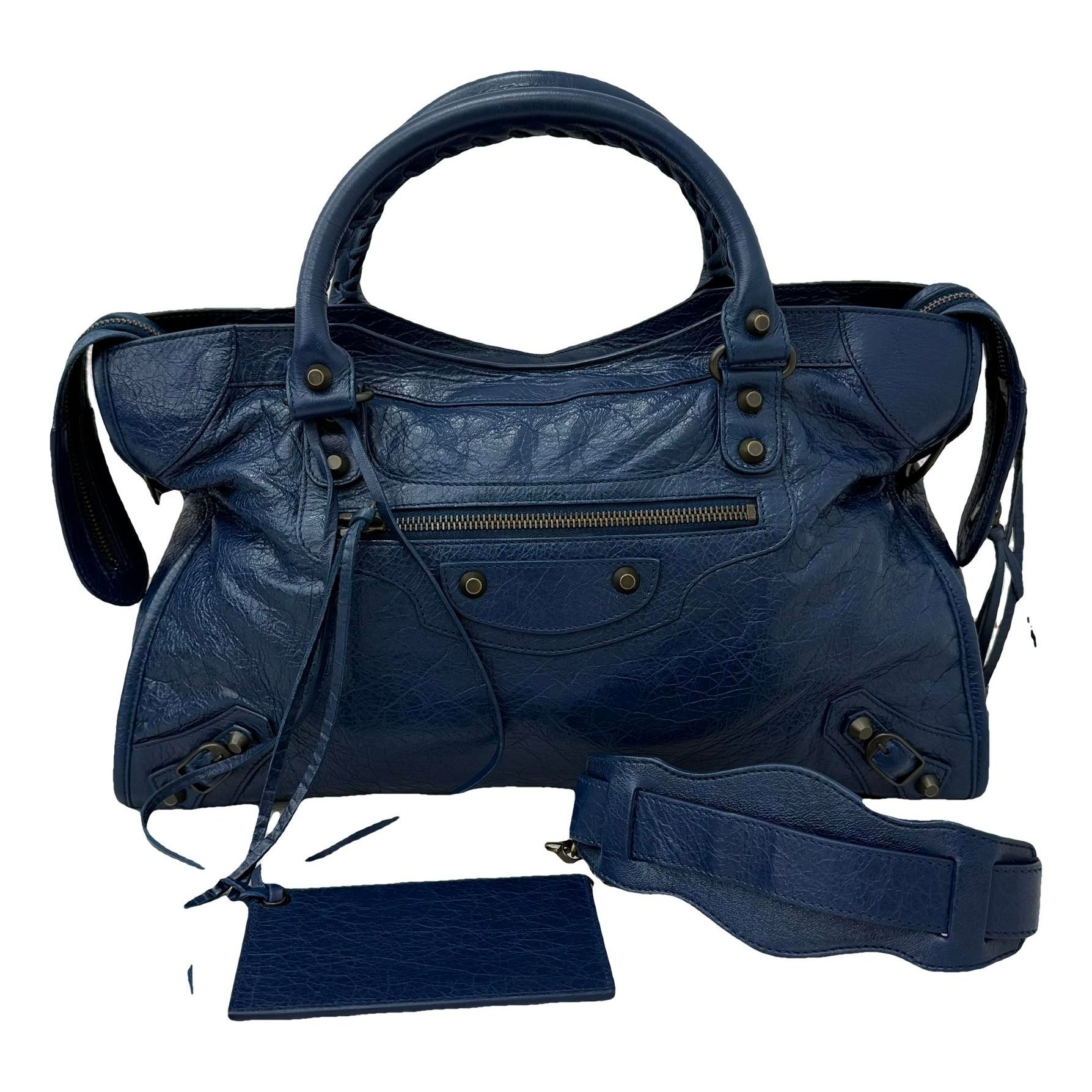 City leather handbag