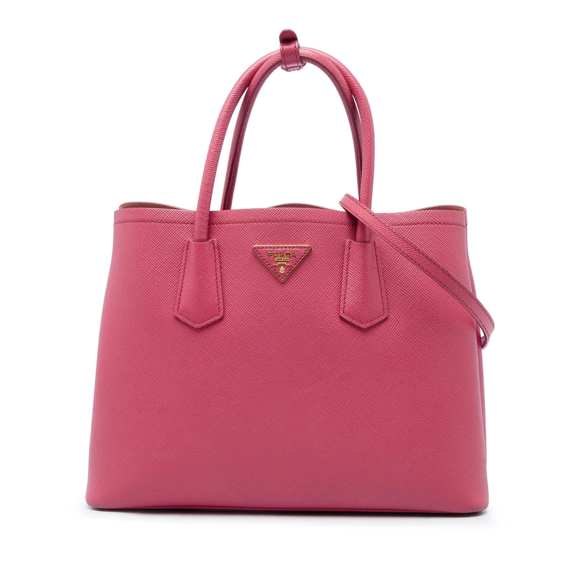 Double leather handbag