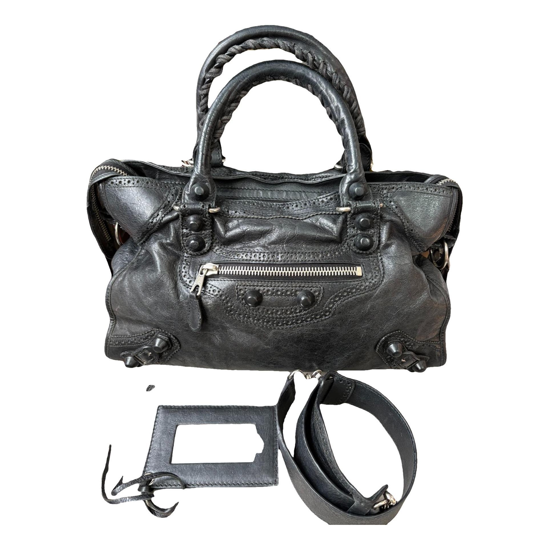 City leather handbag