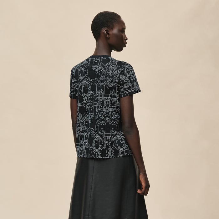 Noir "Ferronnerie Remix" Straight T-shirt