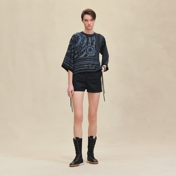 Noir Réglisse "Candy Libris" Long-sleeve Twillaine T-shirt Sweater