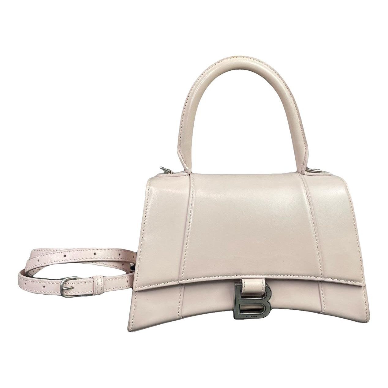 Hourglass leather handbag
