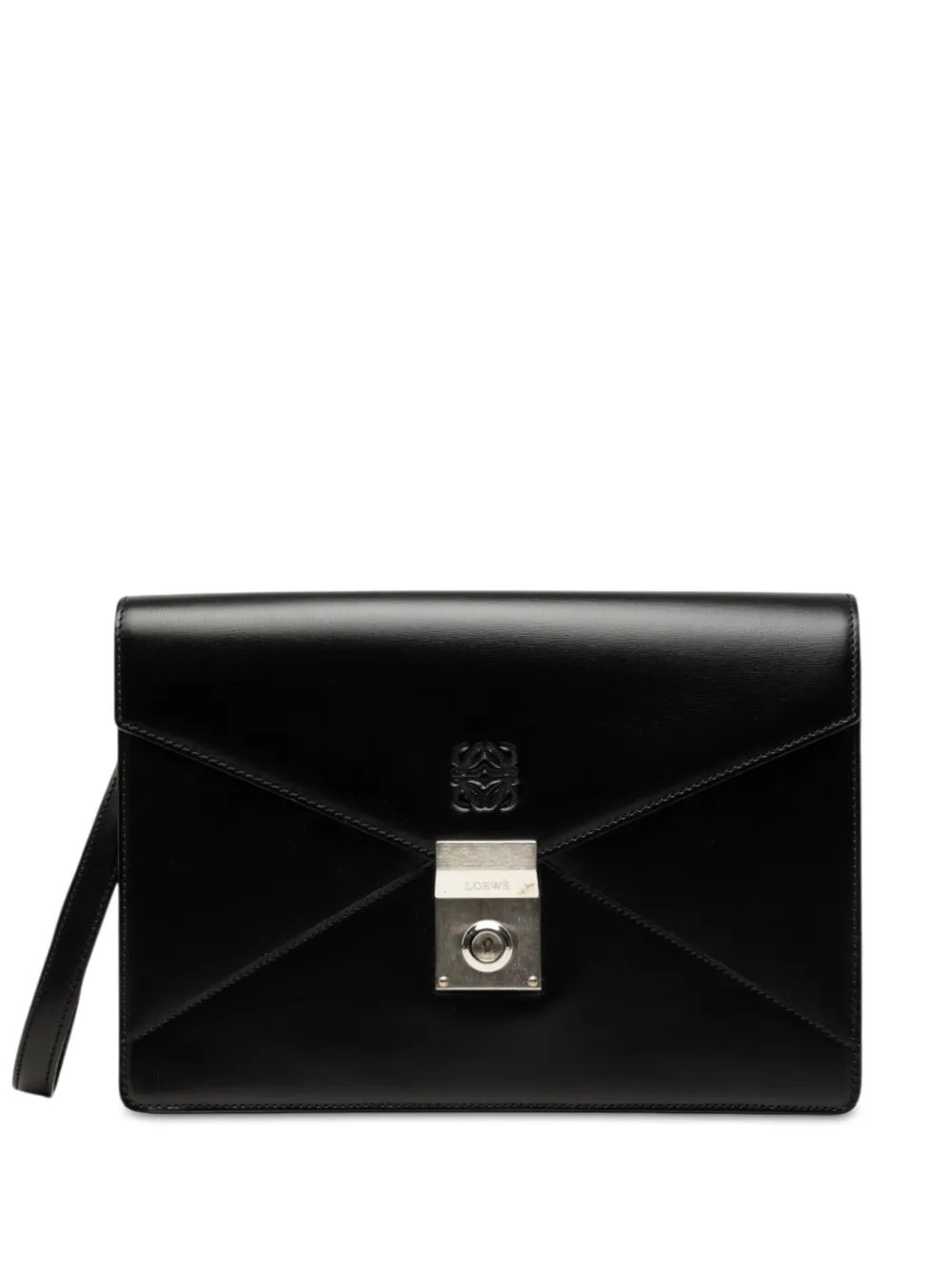2010 Leather Anagram Envelope Wristlet clutch bag