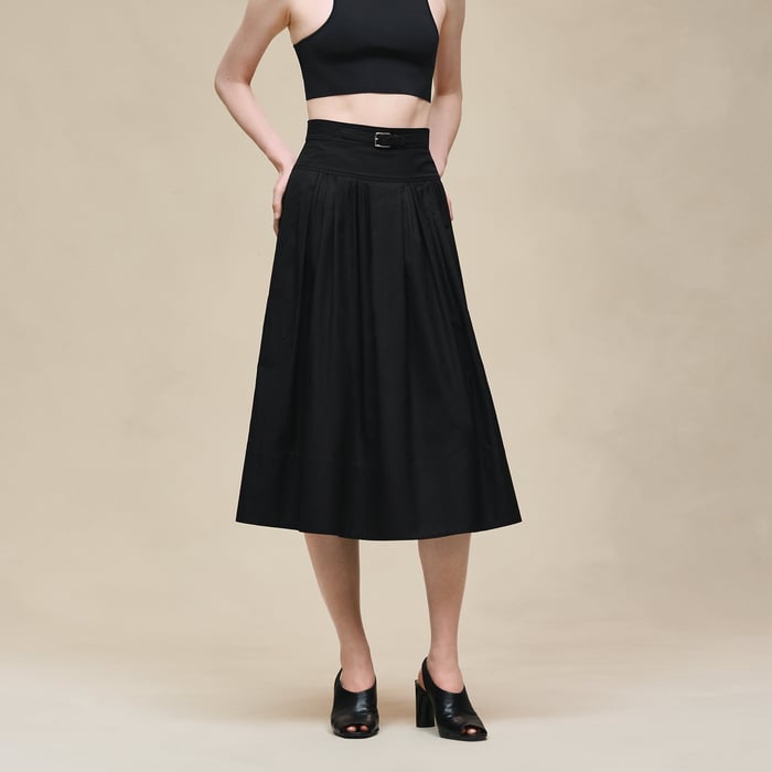 Noir "Mosaique" Pleated Skirt With Basque