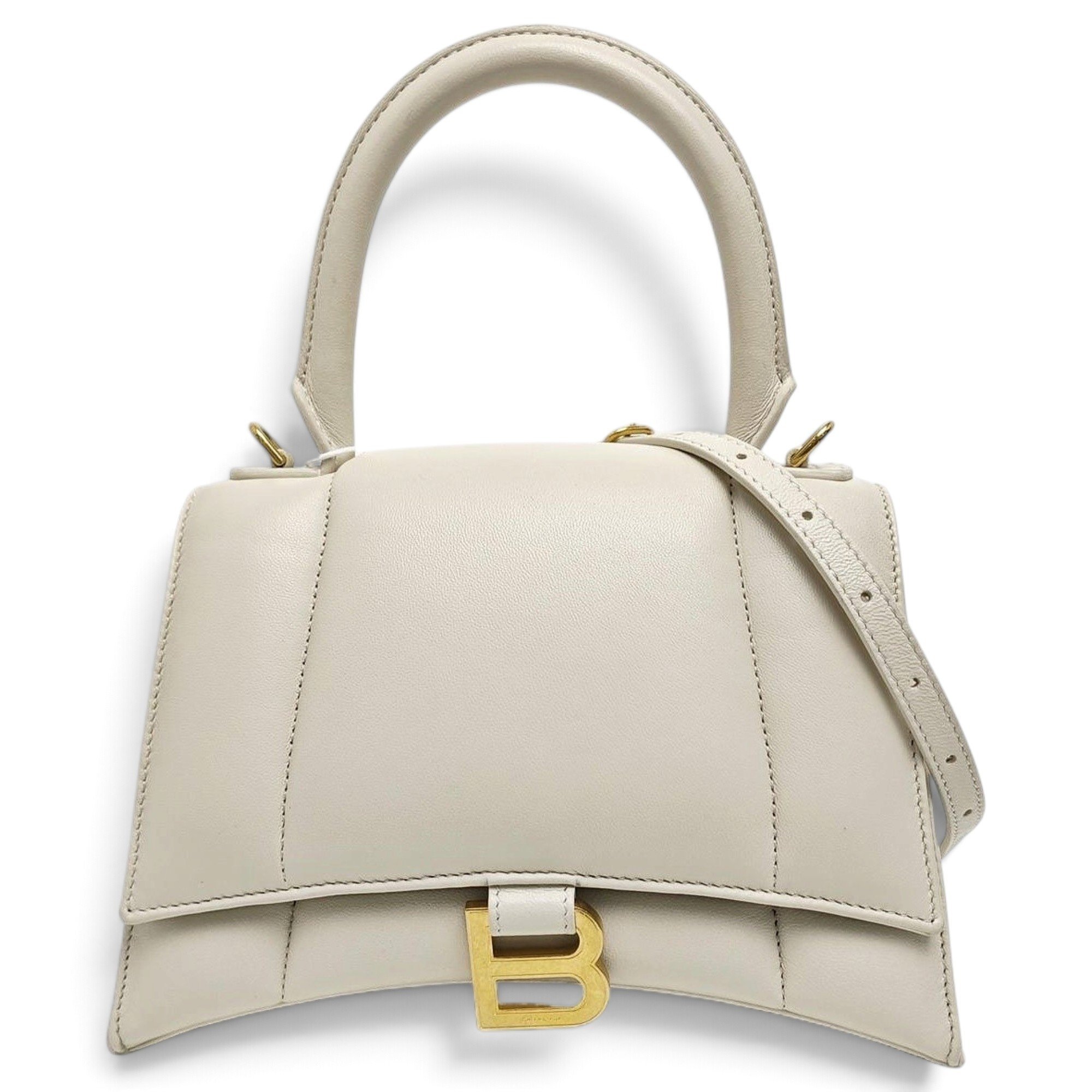 Hourglass leather handbag