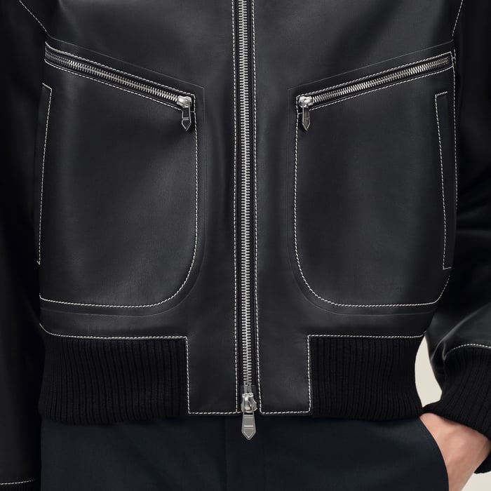 Noir "Empreinte" Rib-trim Jacket