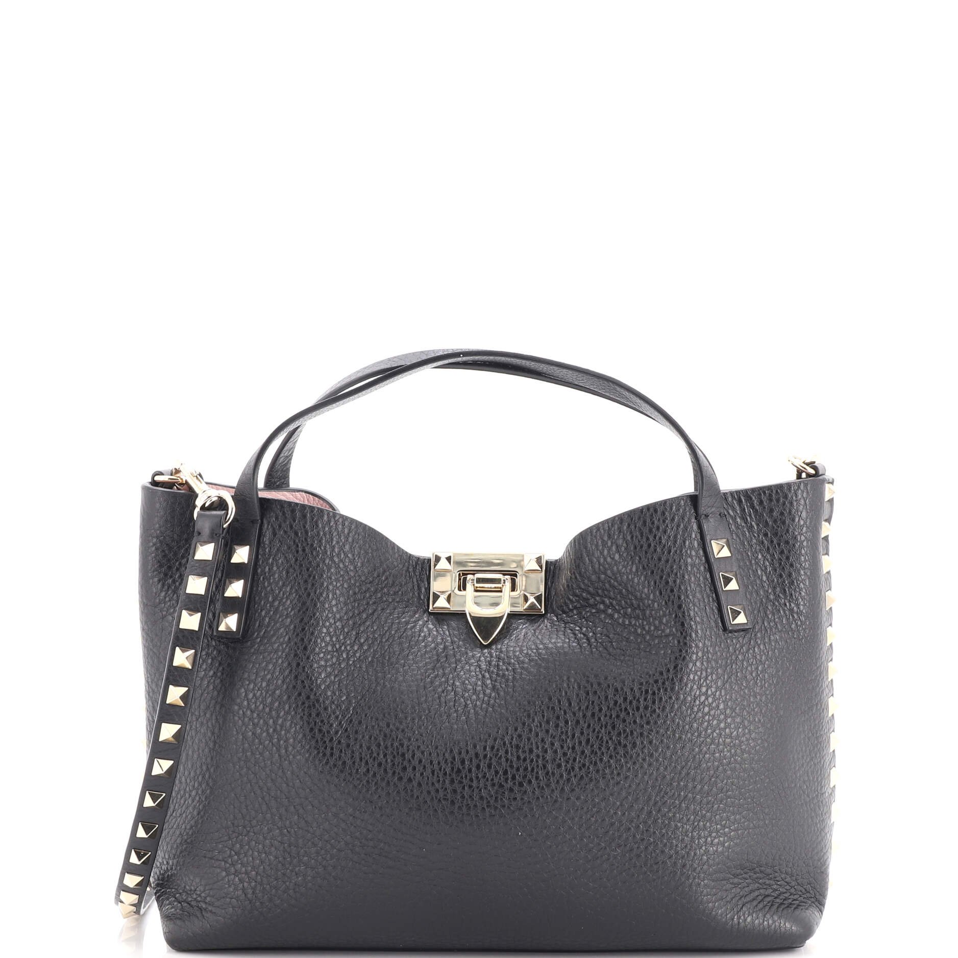 Rockstud Convertible Flip Lock Tote Leather Medium