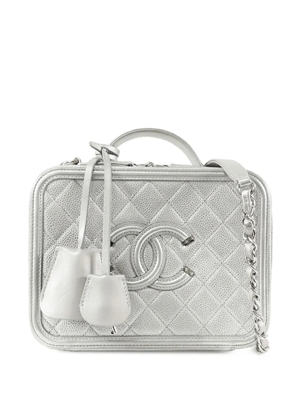 2016-2017 Medium Caviar CC Filigree Vanity Case satchel