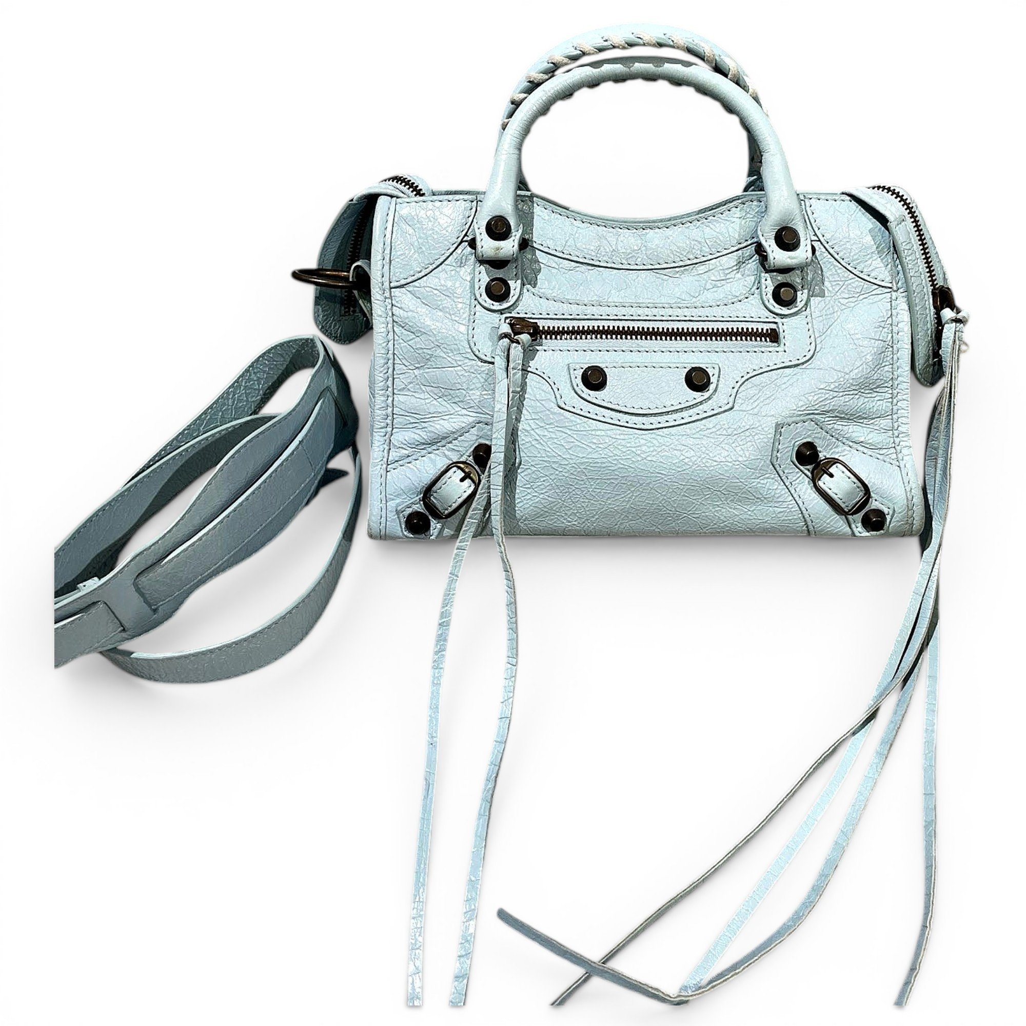 City leather handbag