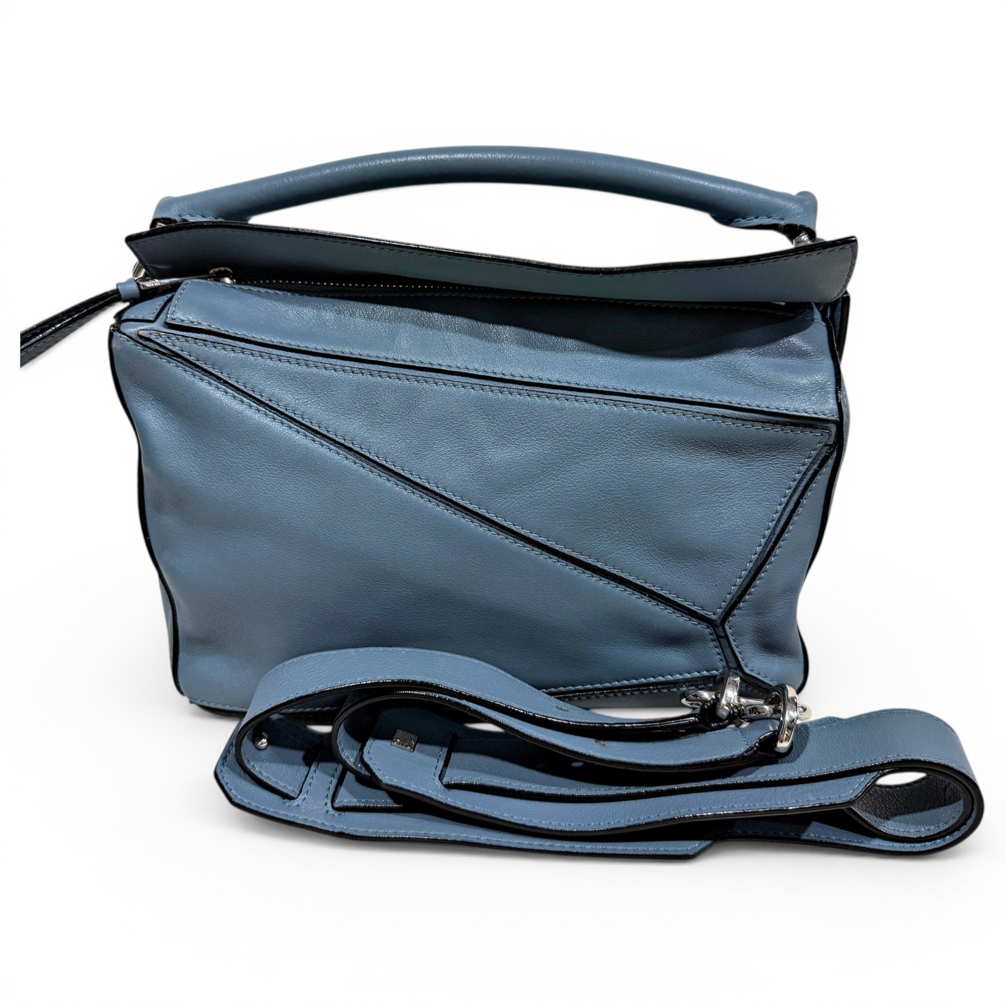 Puzzle leather handbag