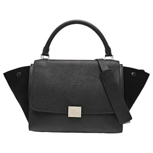 Trapèze leather handbag