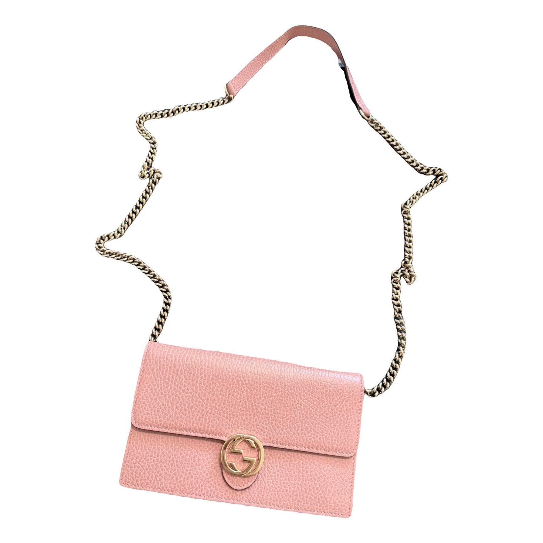 Interlocking leather handbag
