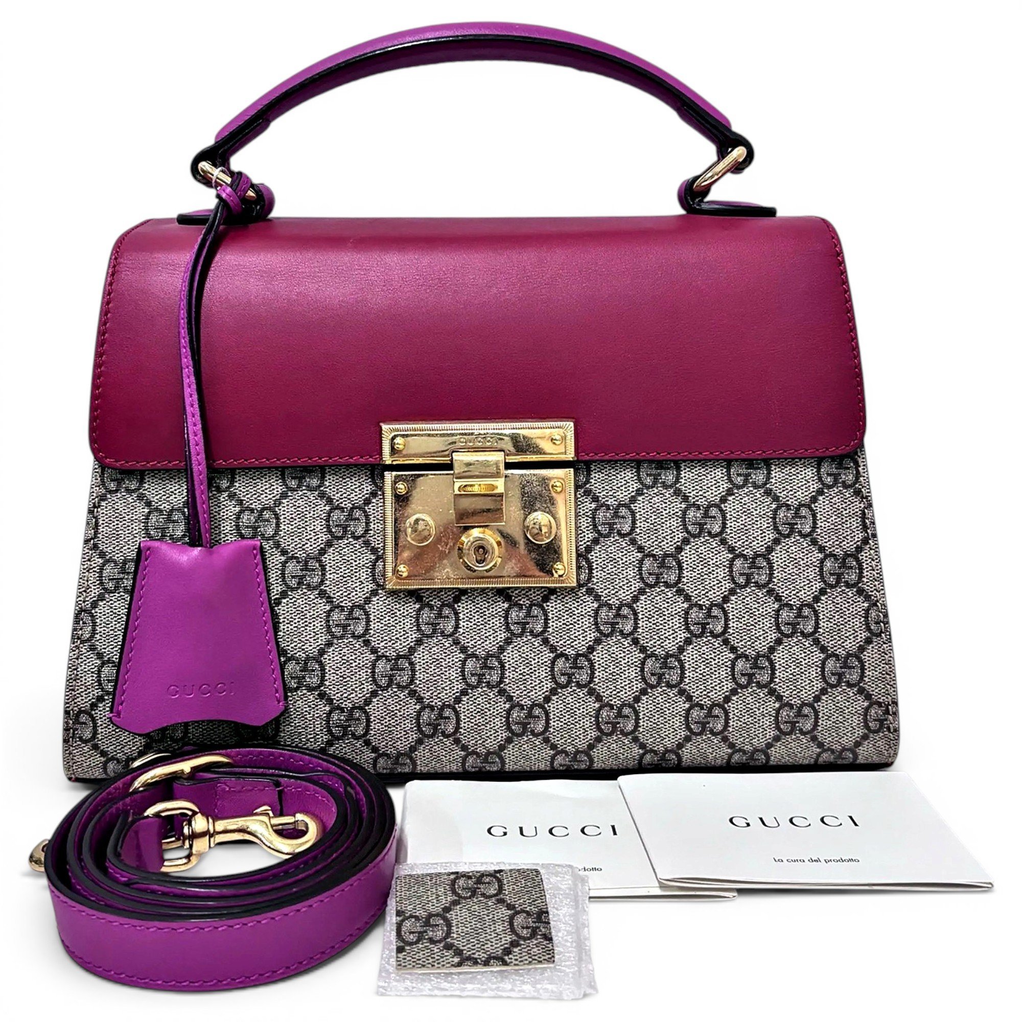 Padlock leather crossbody bag