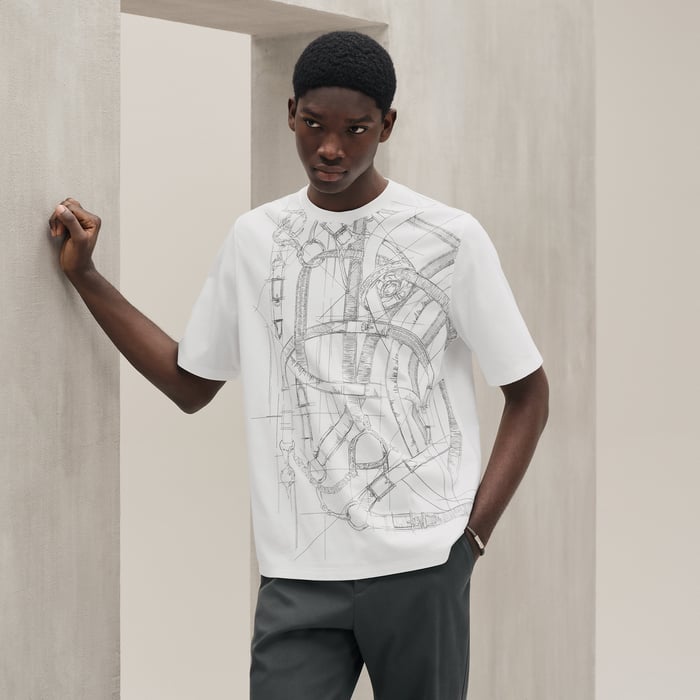 Blanc "Cavalcadour Griffonne" Embroidered T-shirt