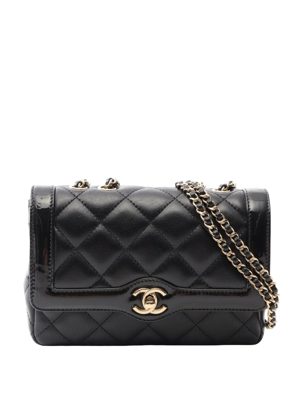 2021-2026 Mini Crumpled Glazed Lambskin Flap crossbody bag
