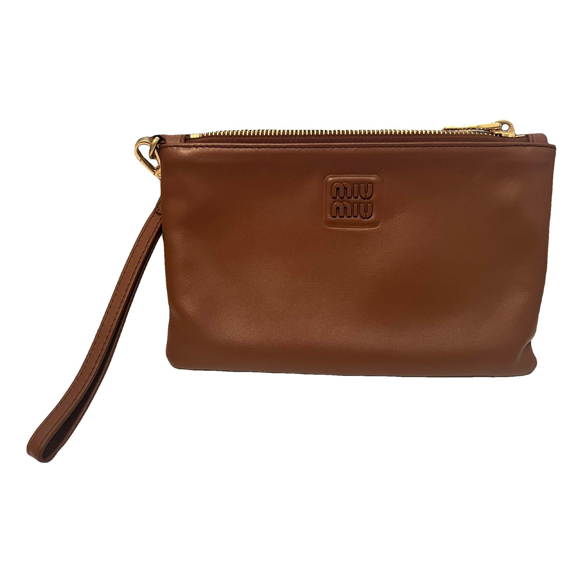 Leather clutch bag