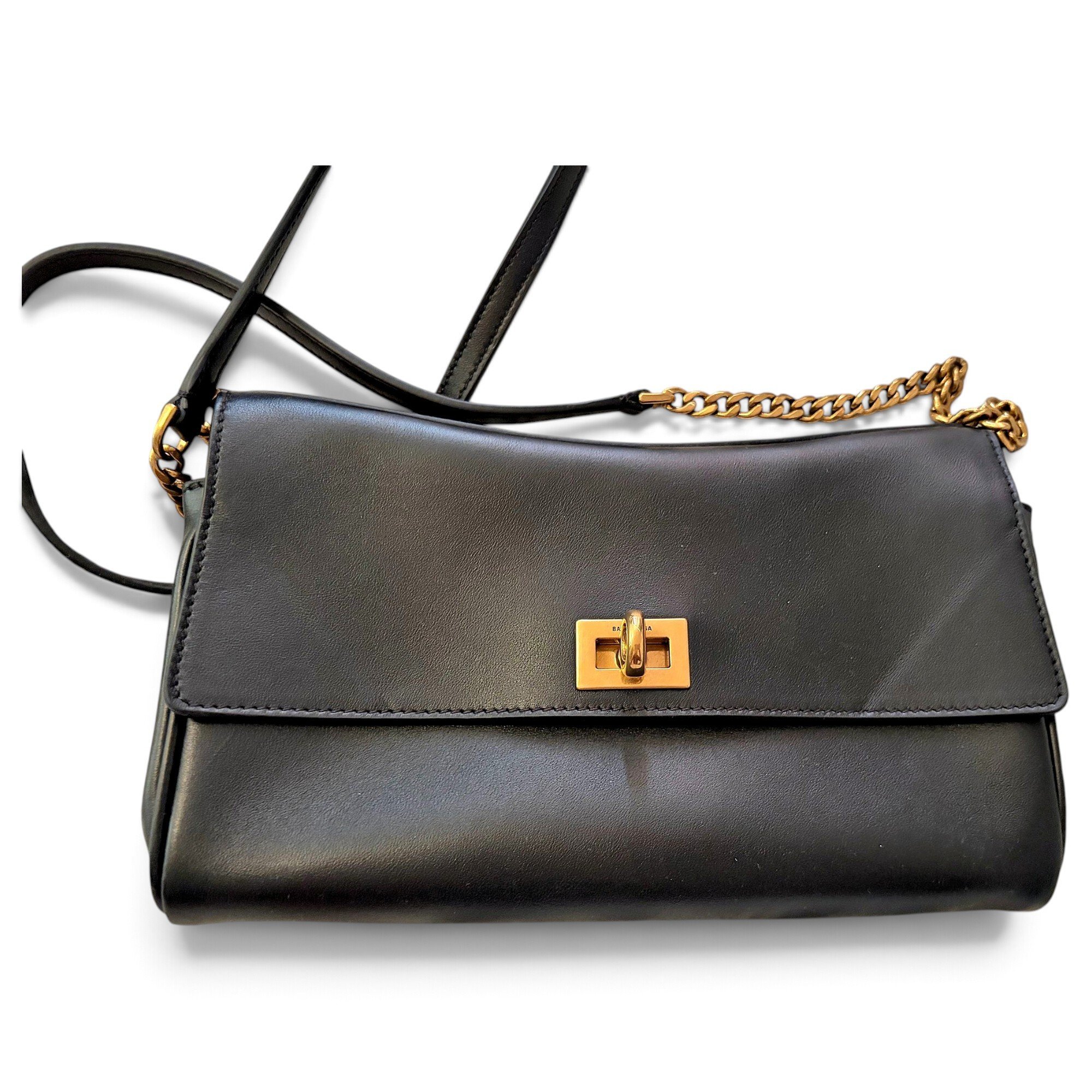 Wallet On Chain B leather crossbody bag