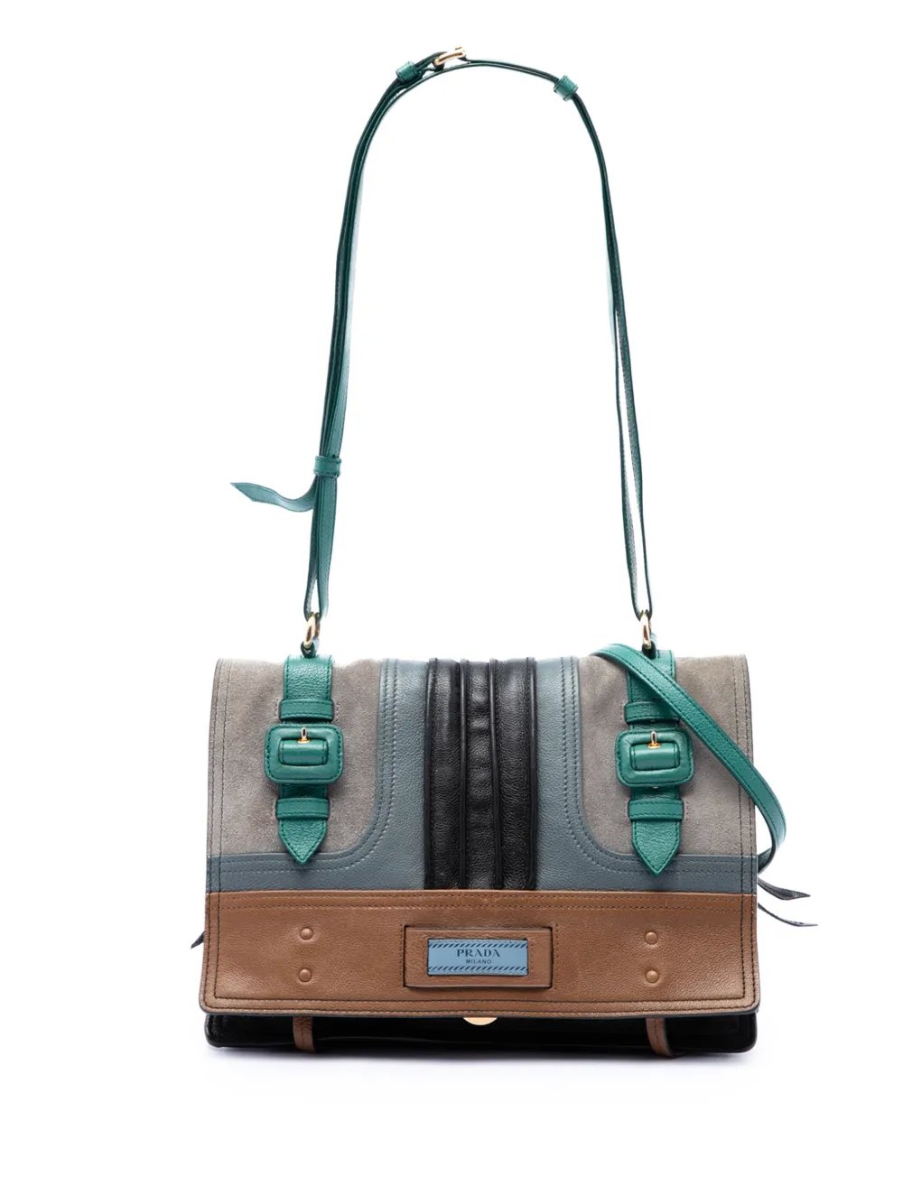 2013-2026 Multicolore Glace Calf and Suede Patchwork Etiquette satchel