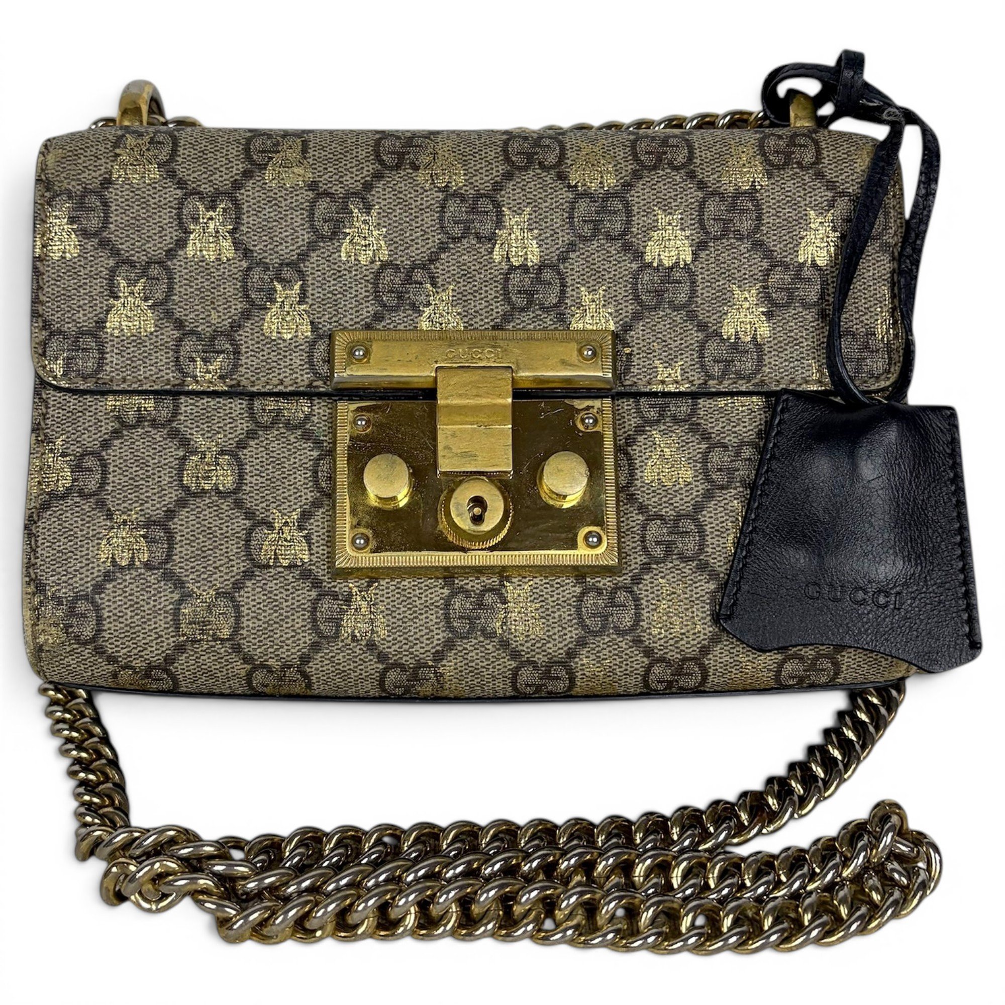 Padlock leather handbag
