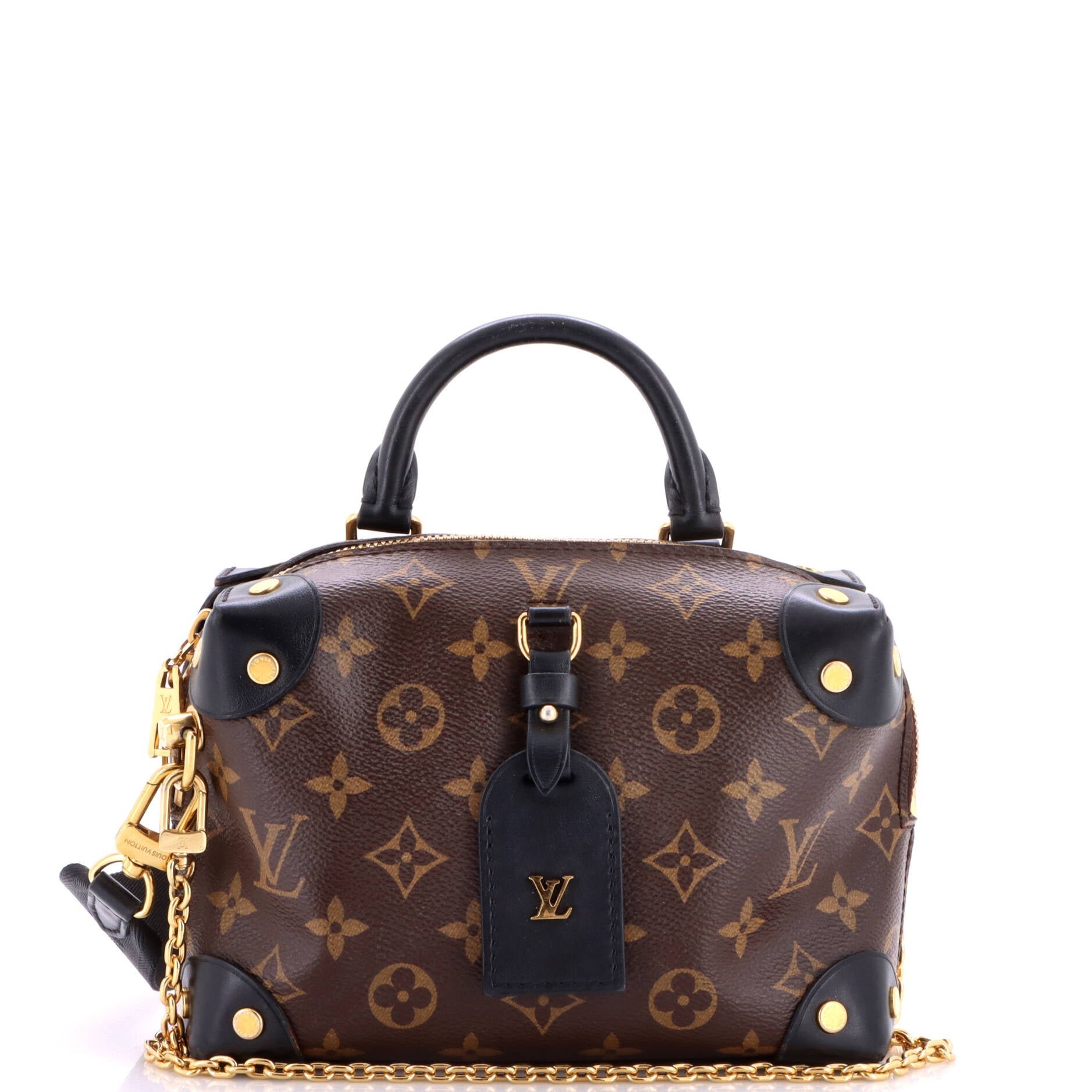 Petite Malle Souple Handbag Monogram Canvas with Leather