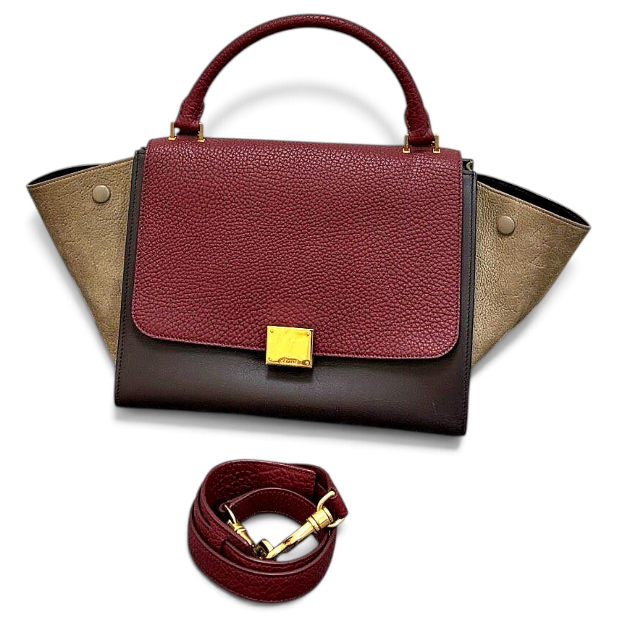 Trapèze leather handbag