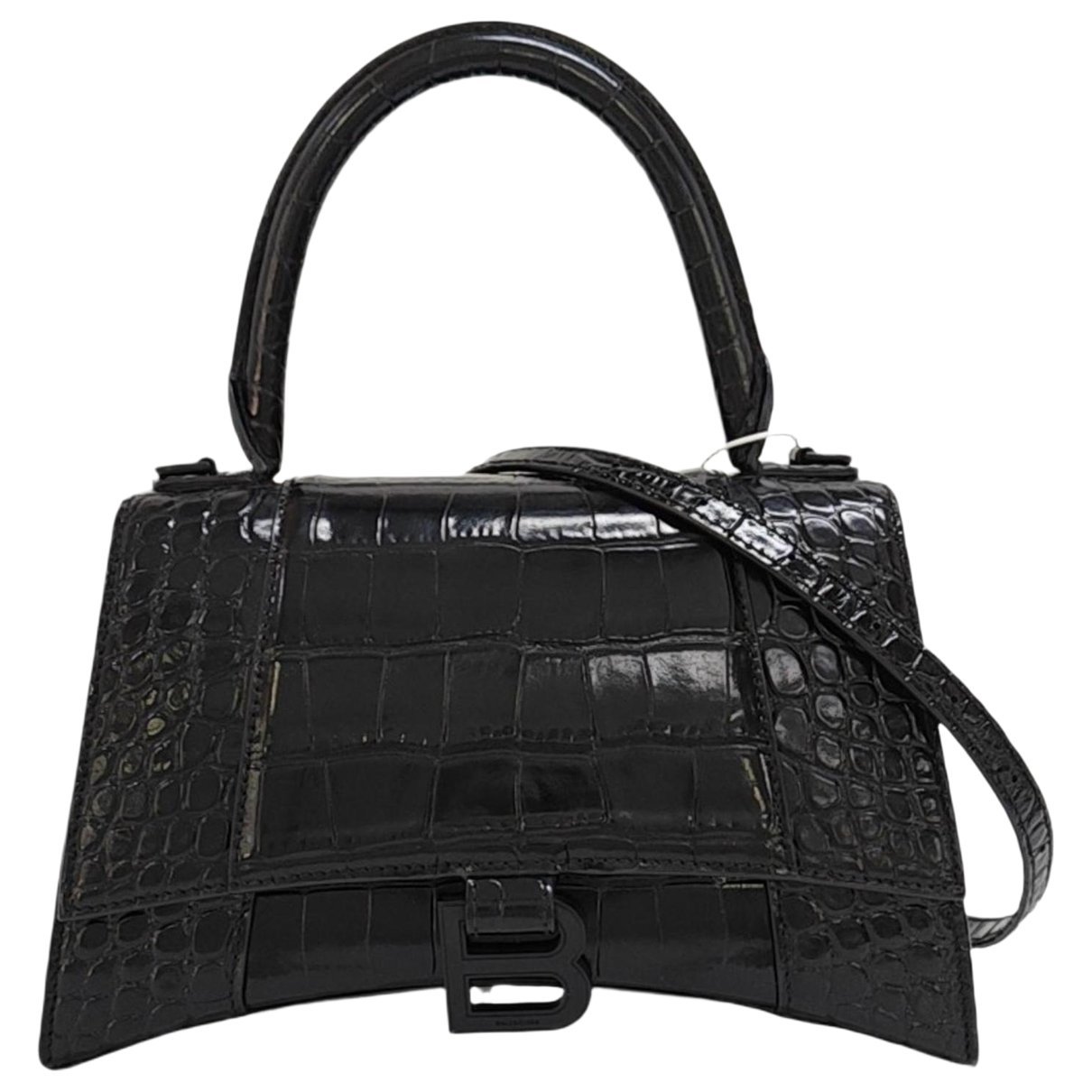 Hourglass leather handbag