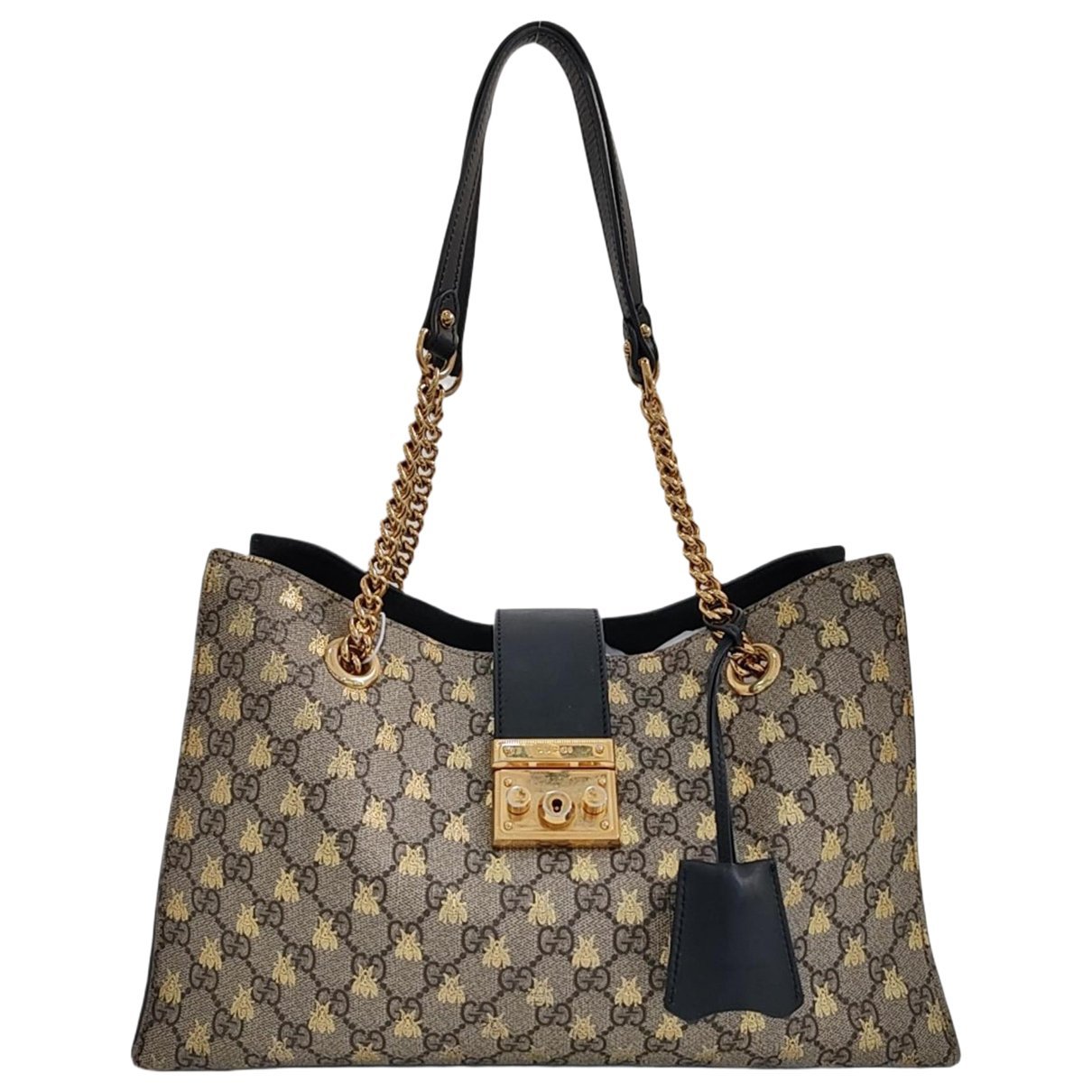 Padlock leather handbag