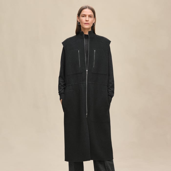 Gris Volcanique Long Bomber Vest