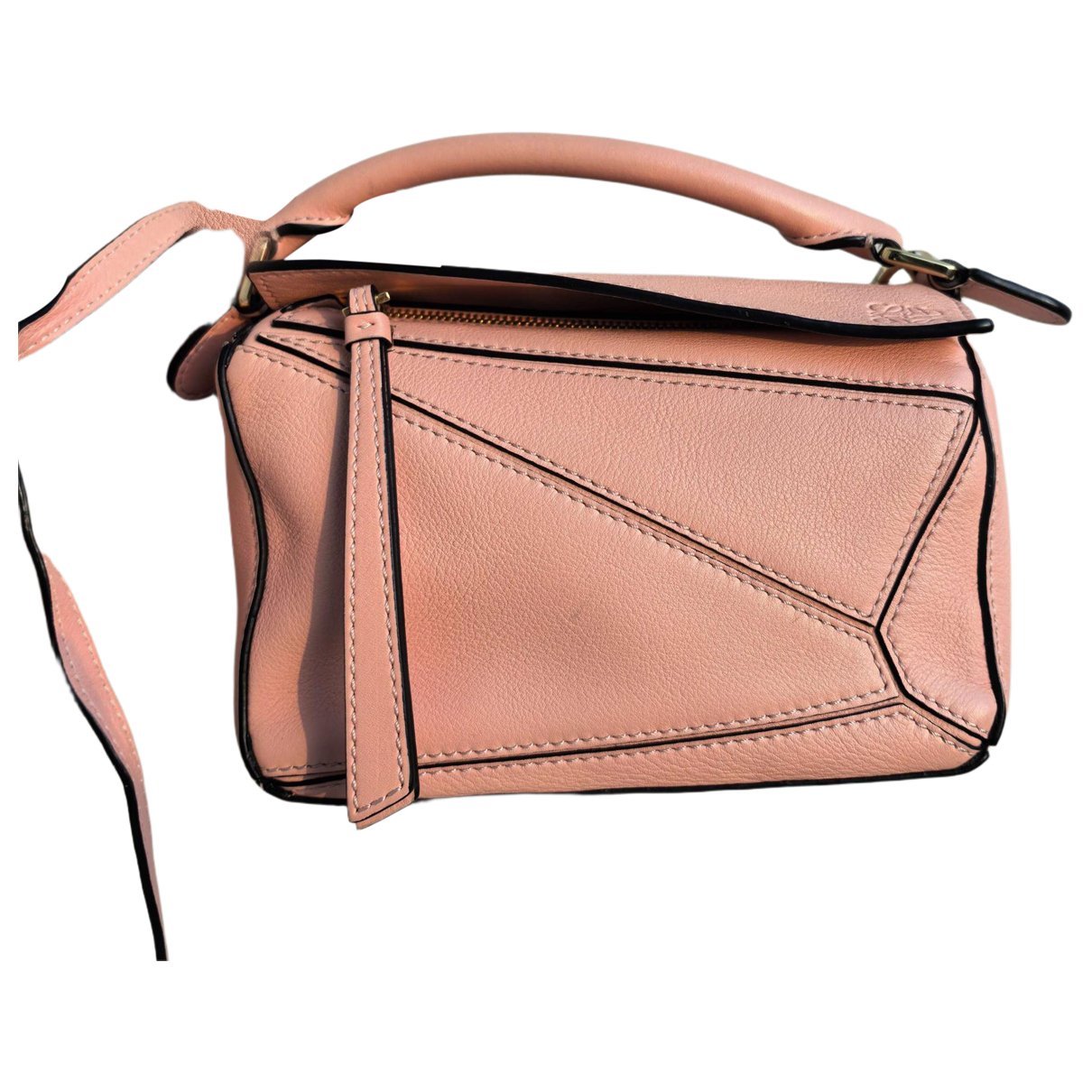 Puzzle leather handbag