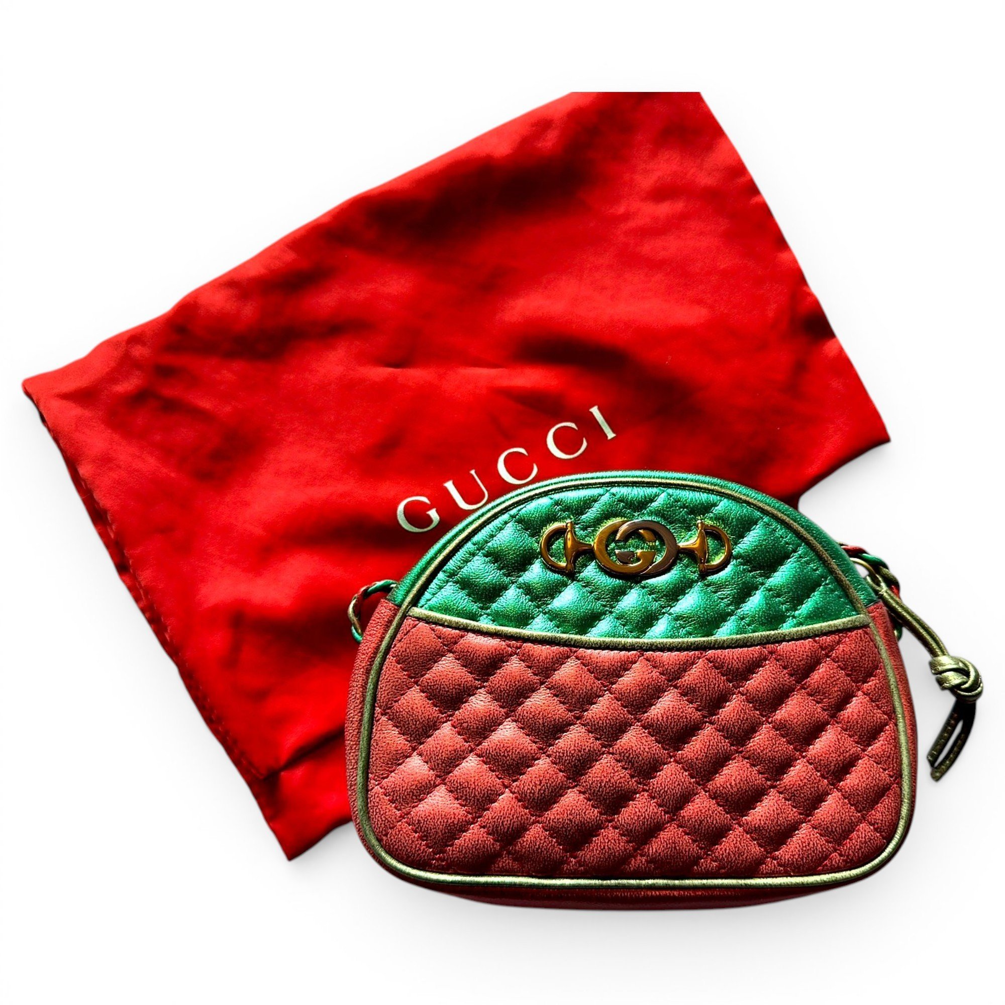 Laminated leather crossbody bag